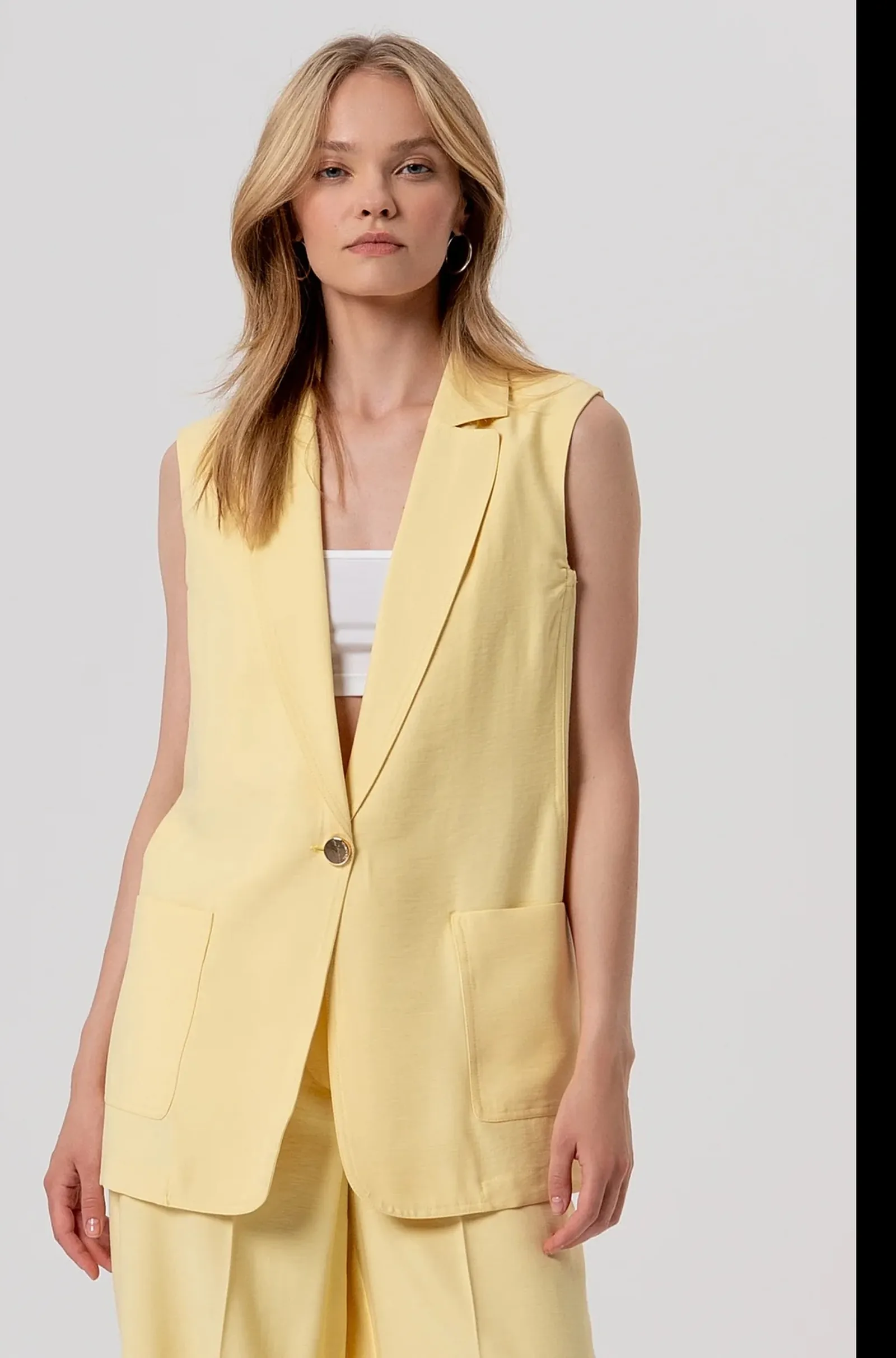 Fracomina Gilet Regular Monopetto Giallo Fy26Sj5012W83601 173743