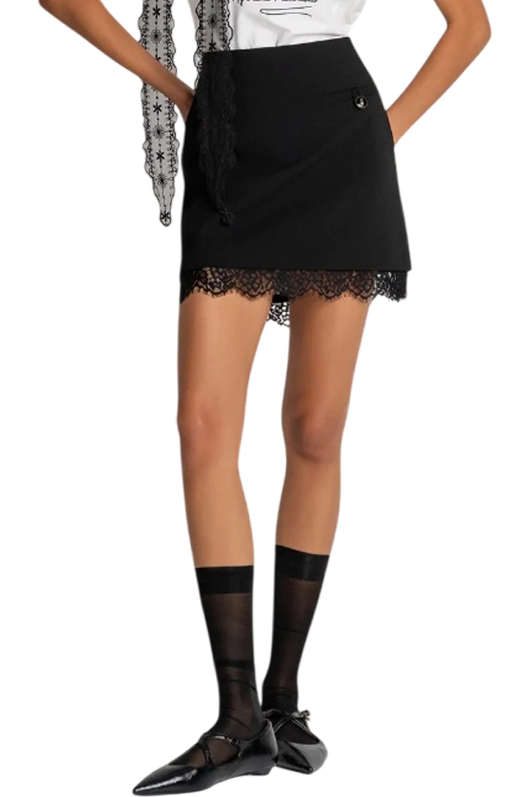 Fracomina Gonna Slim Mini In Tessuto Stretch Nero Fr26Wg1002W84901 193066