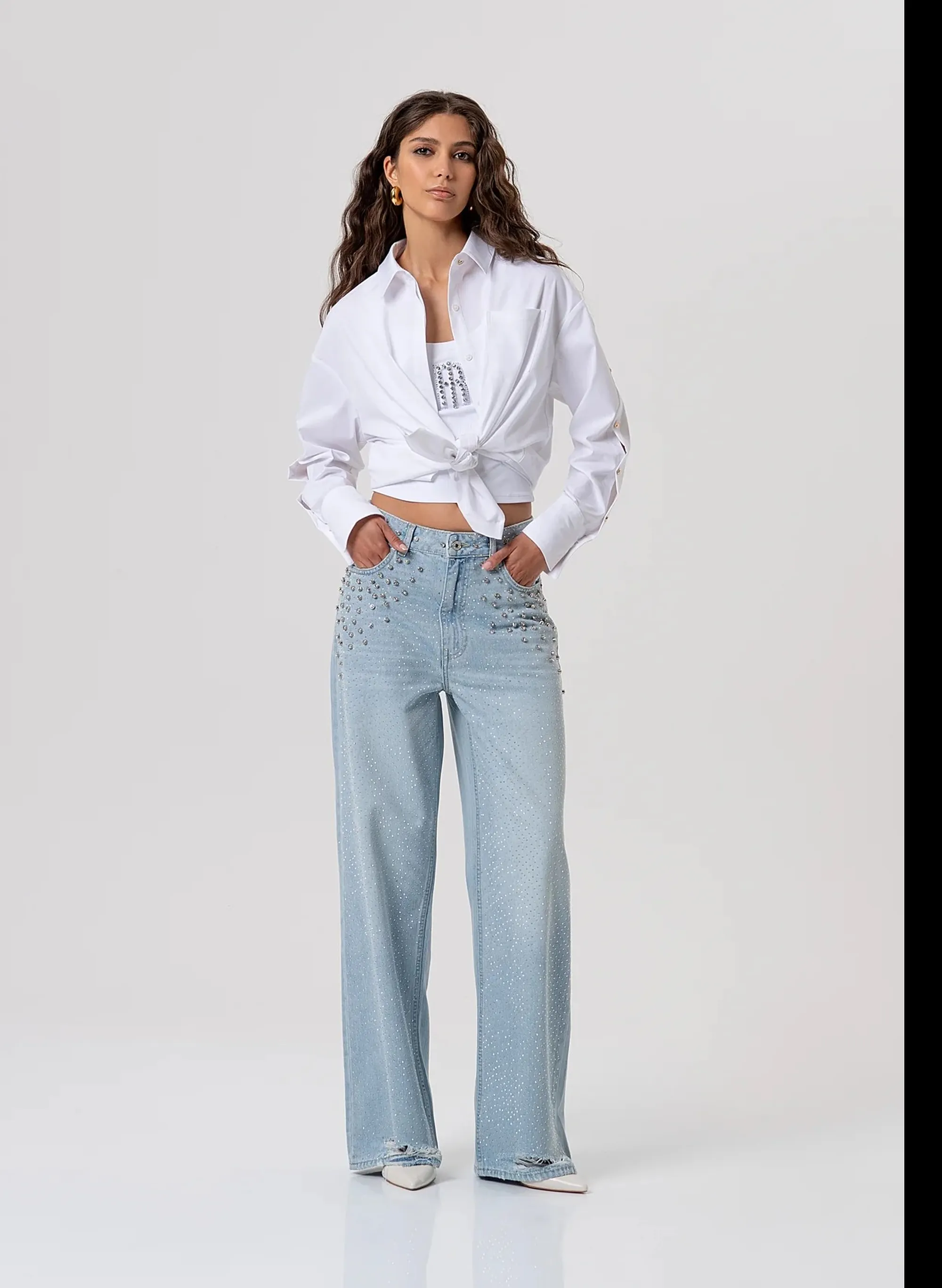 Fracomina Jeans Con Strass Denim Chiaro Fp26Sv2007D40003 173806