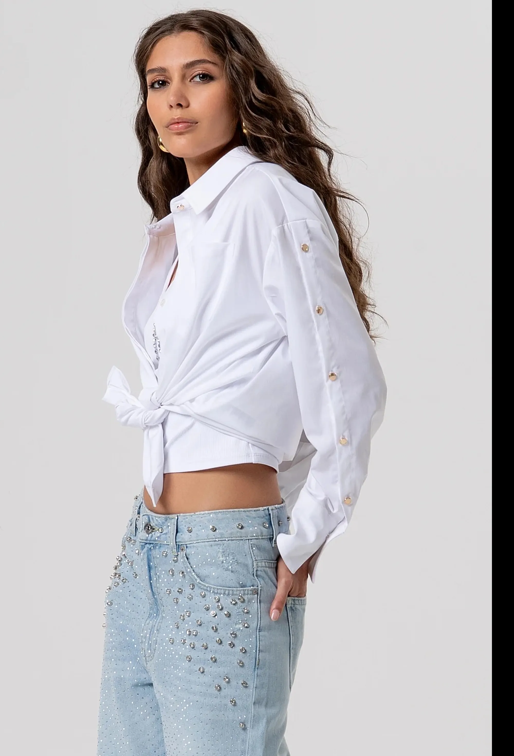 Fracomina Jeans Con Strass Denim Chiaro Fp26Sv2007D40003 173807