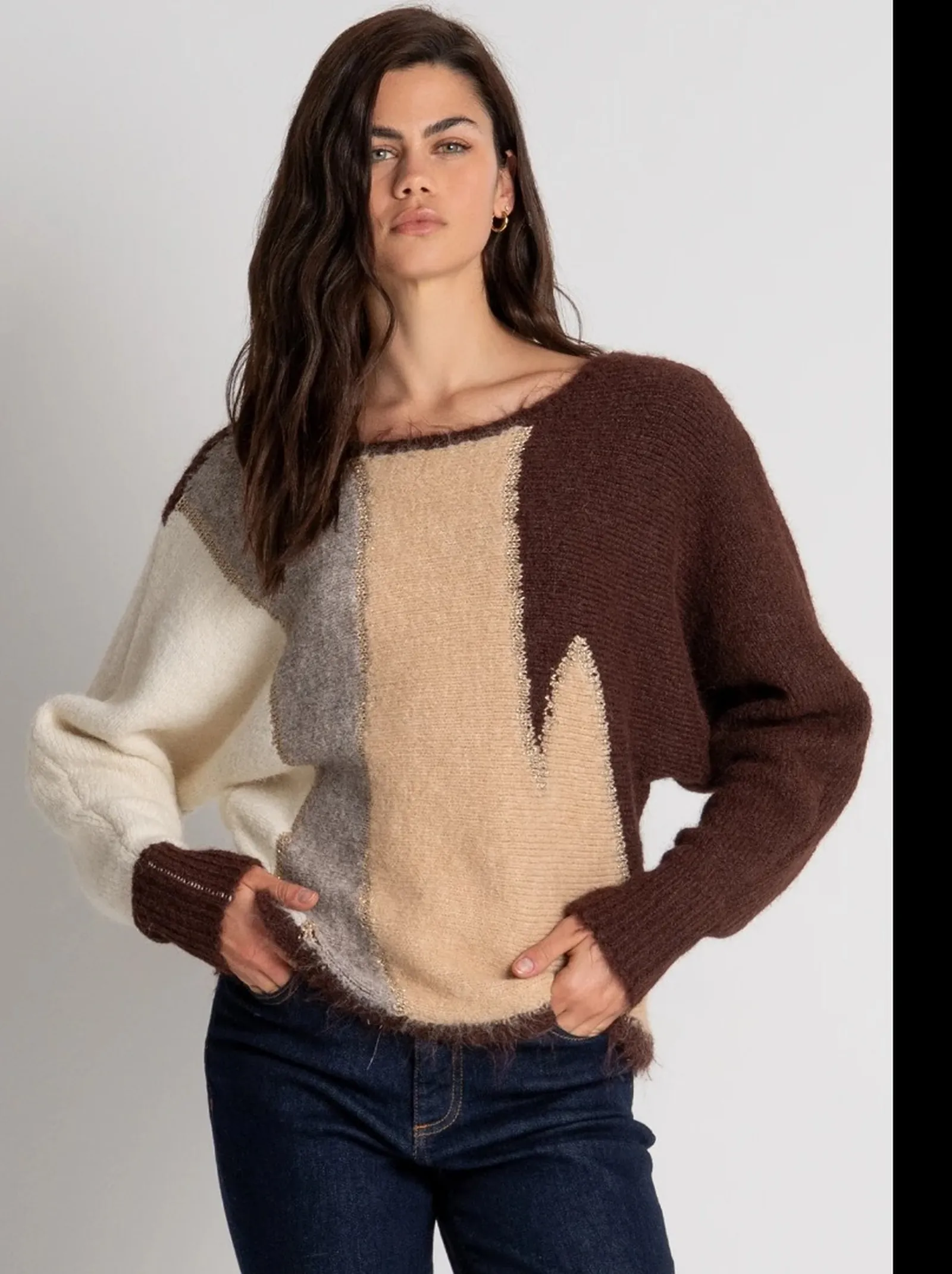 Fracomina Maglia Over Multicolore Marrone Fy26Wt7065K563F8 192929
