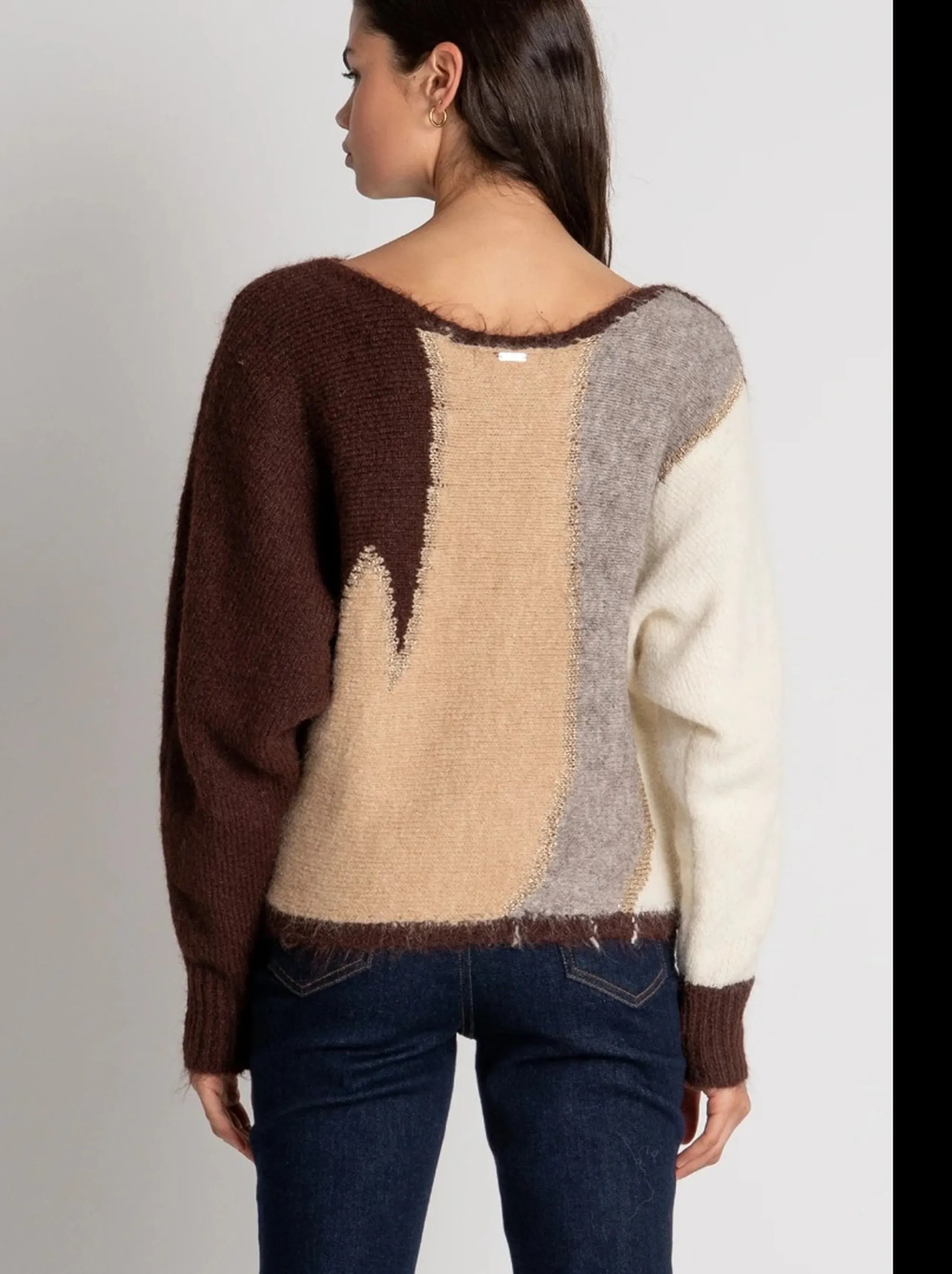 Fracomina Maglia Over Multicolore Marrone Fy26Wt7065K563F8 192931