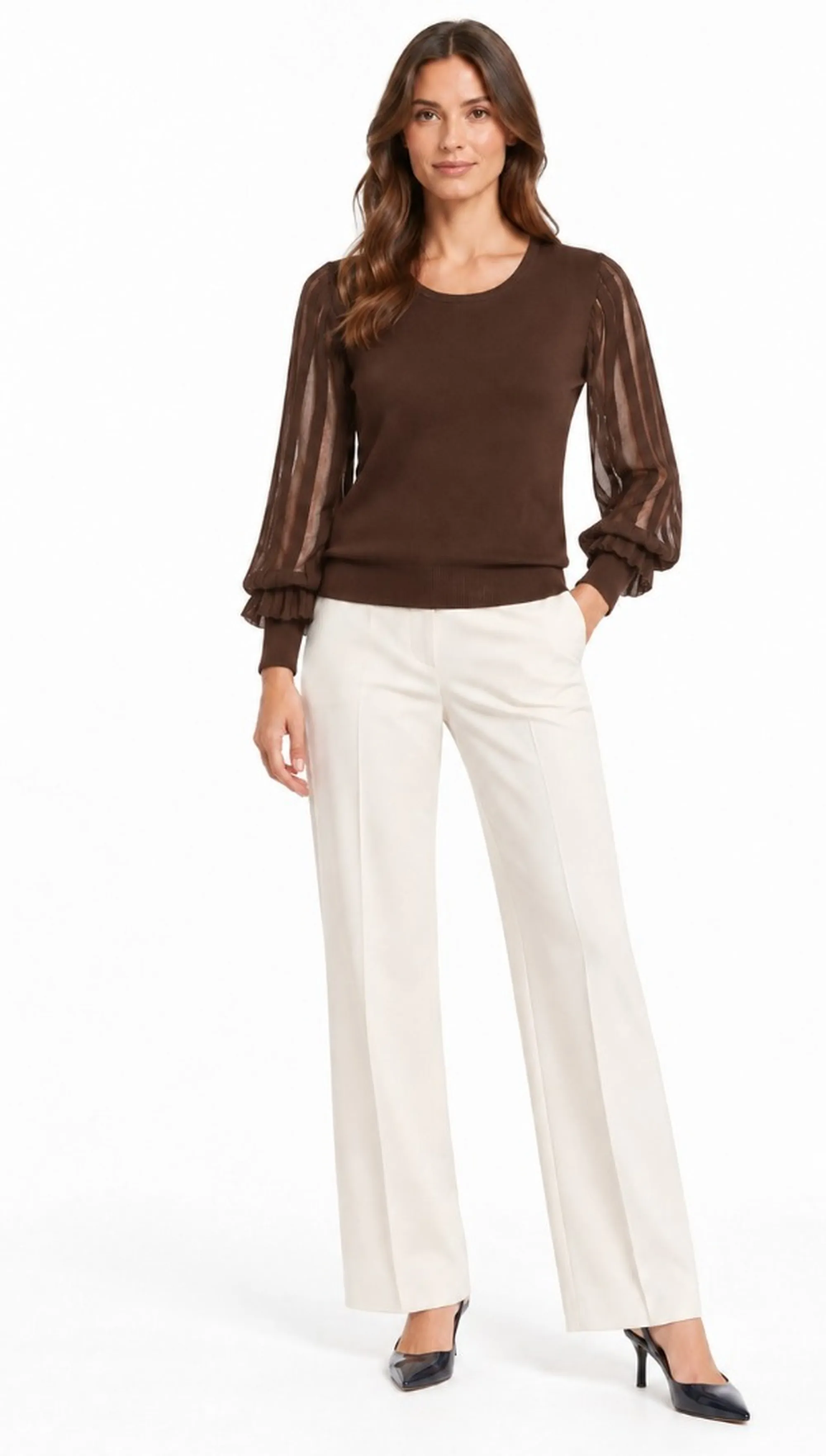 Fracomina B'Regular Sweater With Sleeves' Caffe Fr26Wt7030K416F9 191733