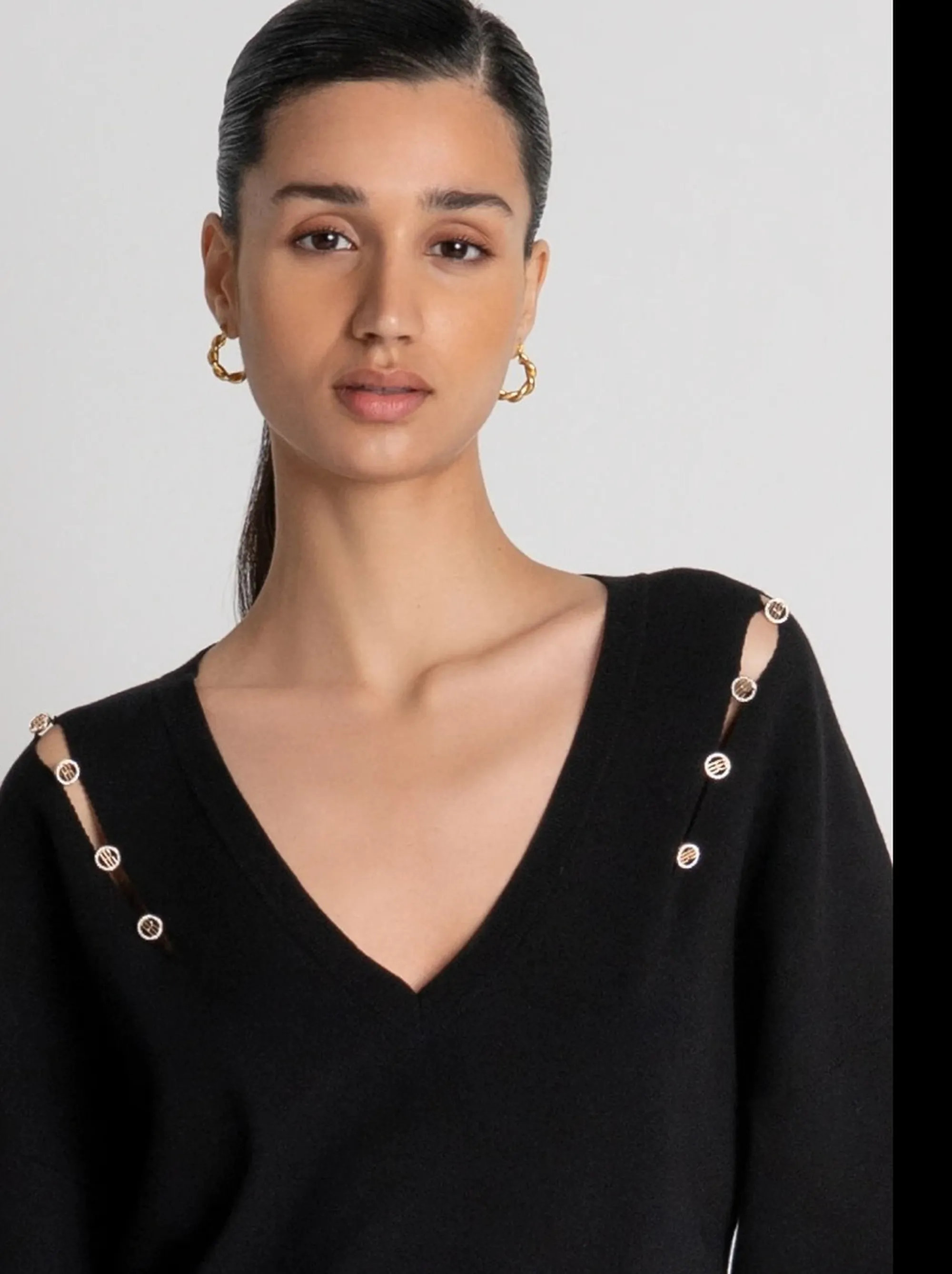 Fracomina B'Regular V Neck Sweater' Black Fs26Wt7004K56501 191748