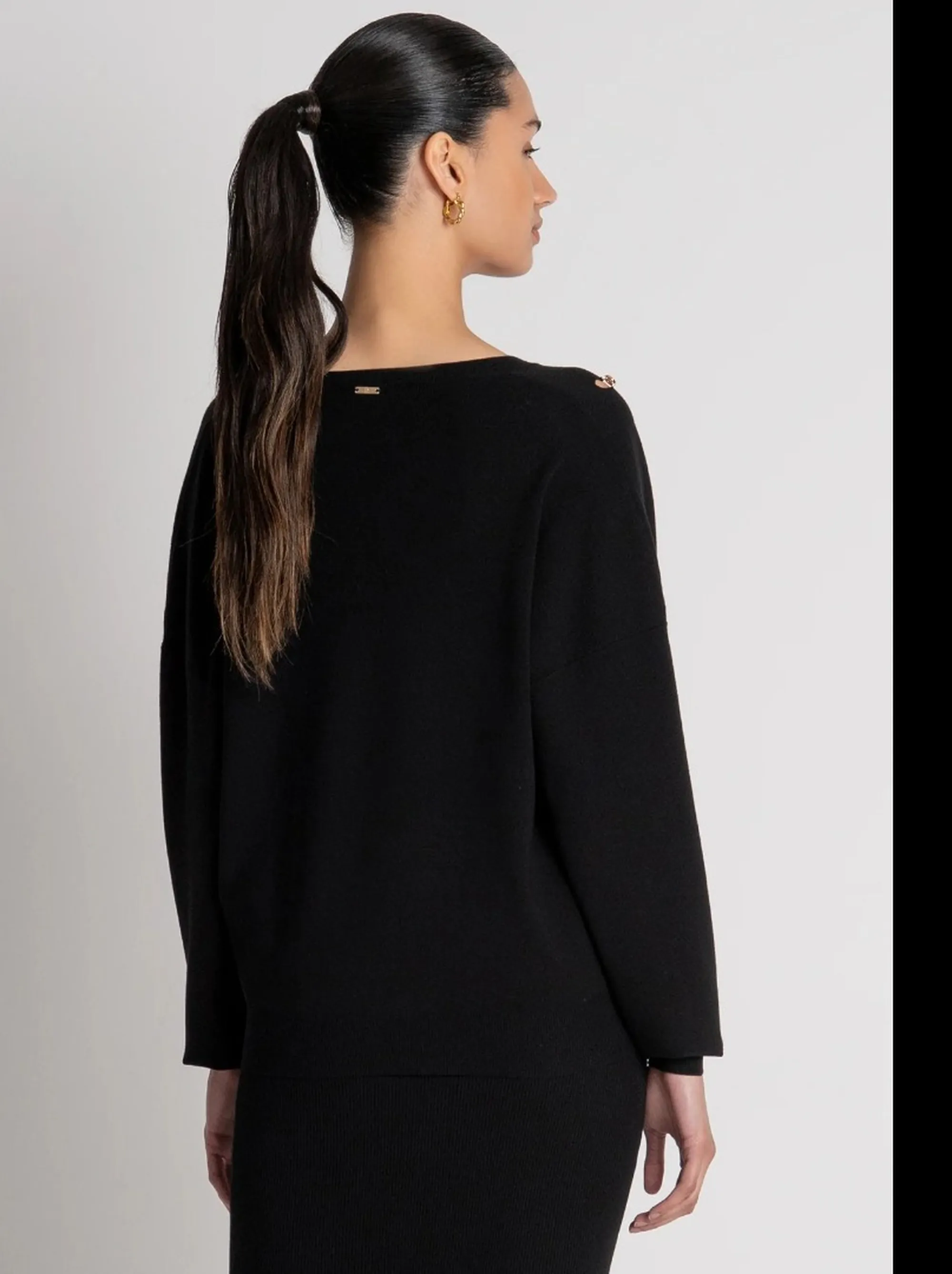 Fracomina B'Regular V Neck Sweater' Black Fs26Wt7004K56501 191749