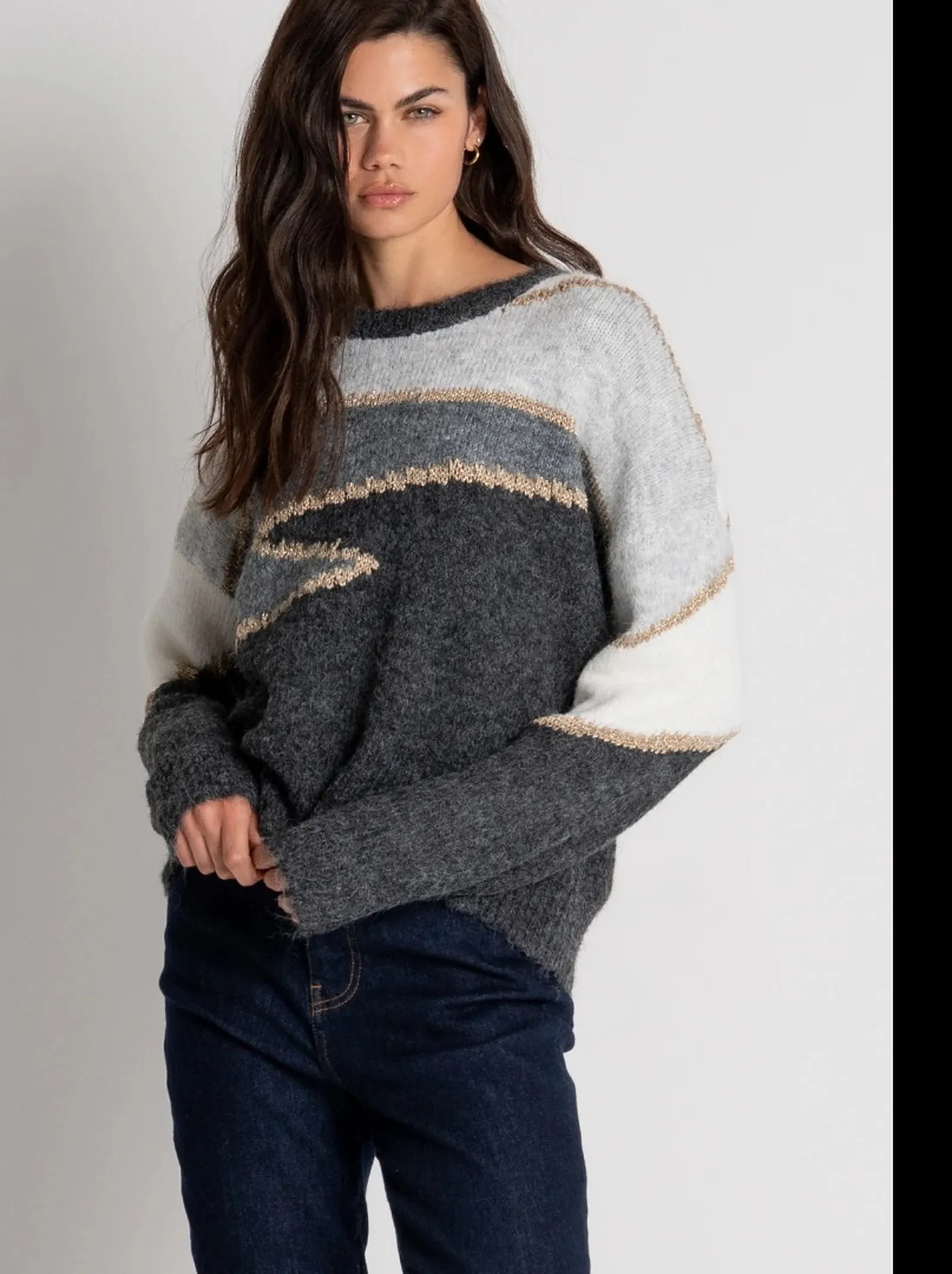 Fracomina Maglia Regular In Jacquard Grigio Fy26Wt7064K563F8 192934