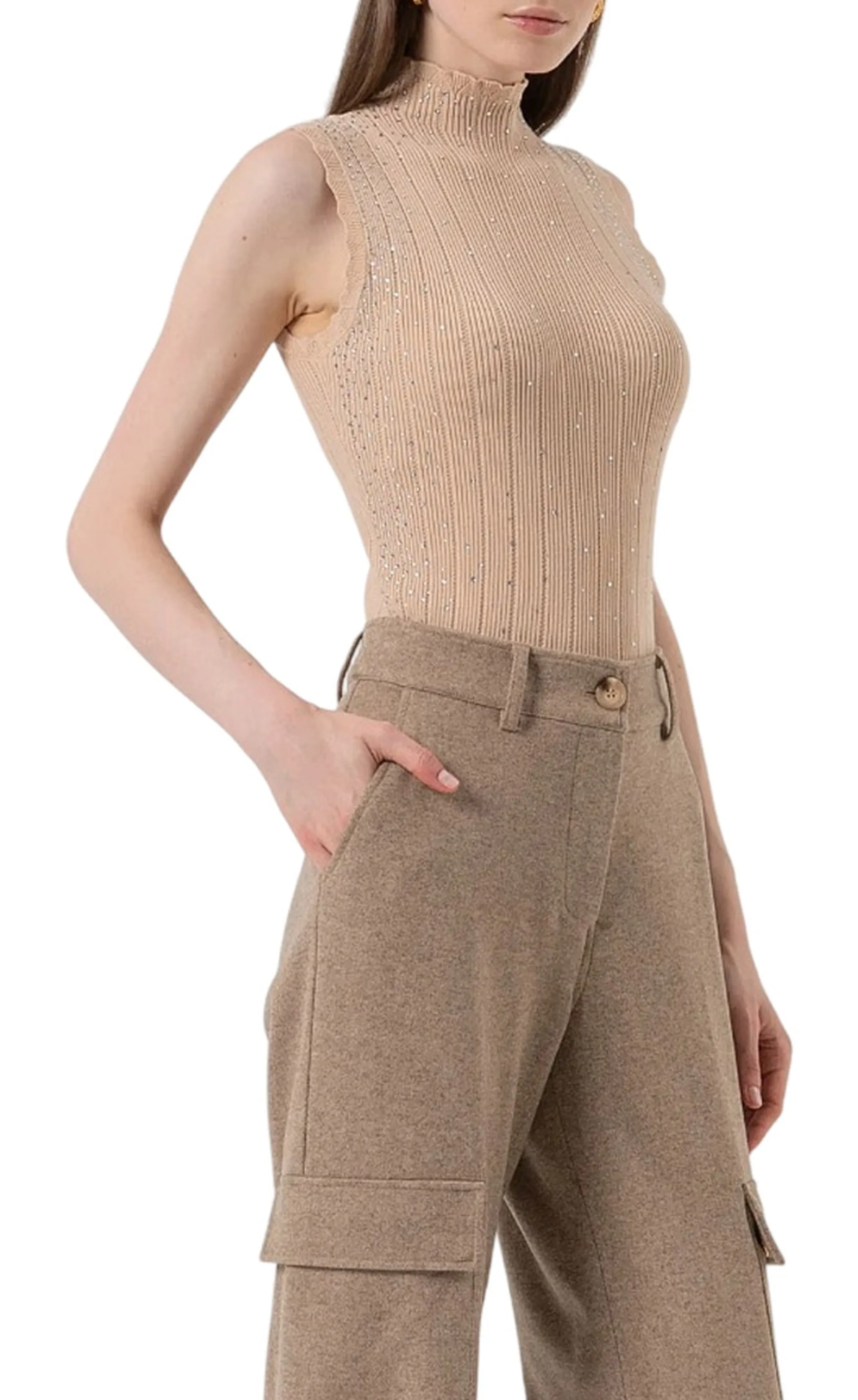 Fracomina Pantalone Cargo Biscotto Fr25Wc014W80501 163672