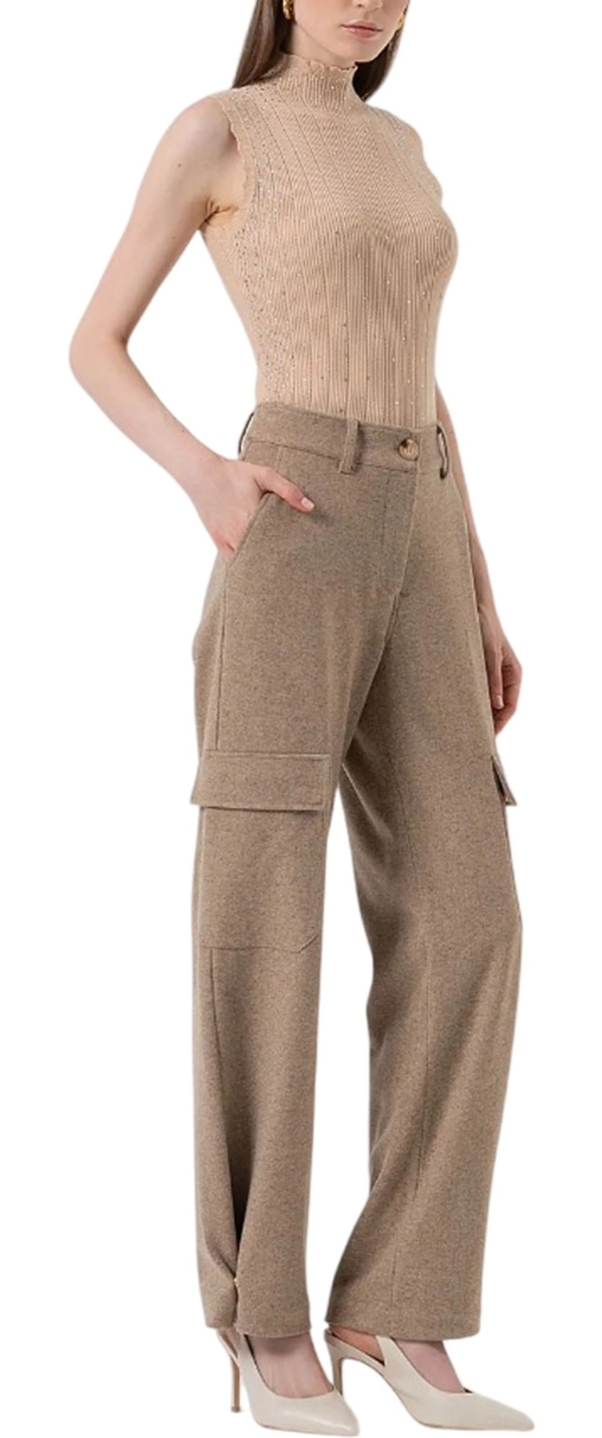 Fracomina Pantalone Cargo Biscotto Fr25Wc014W80501 163673