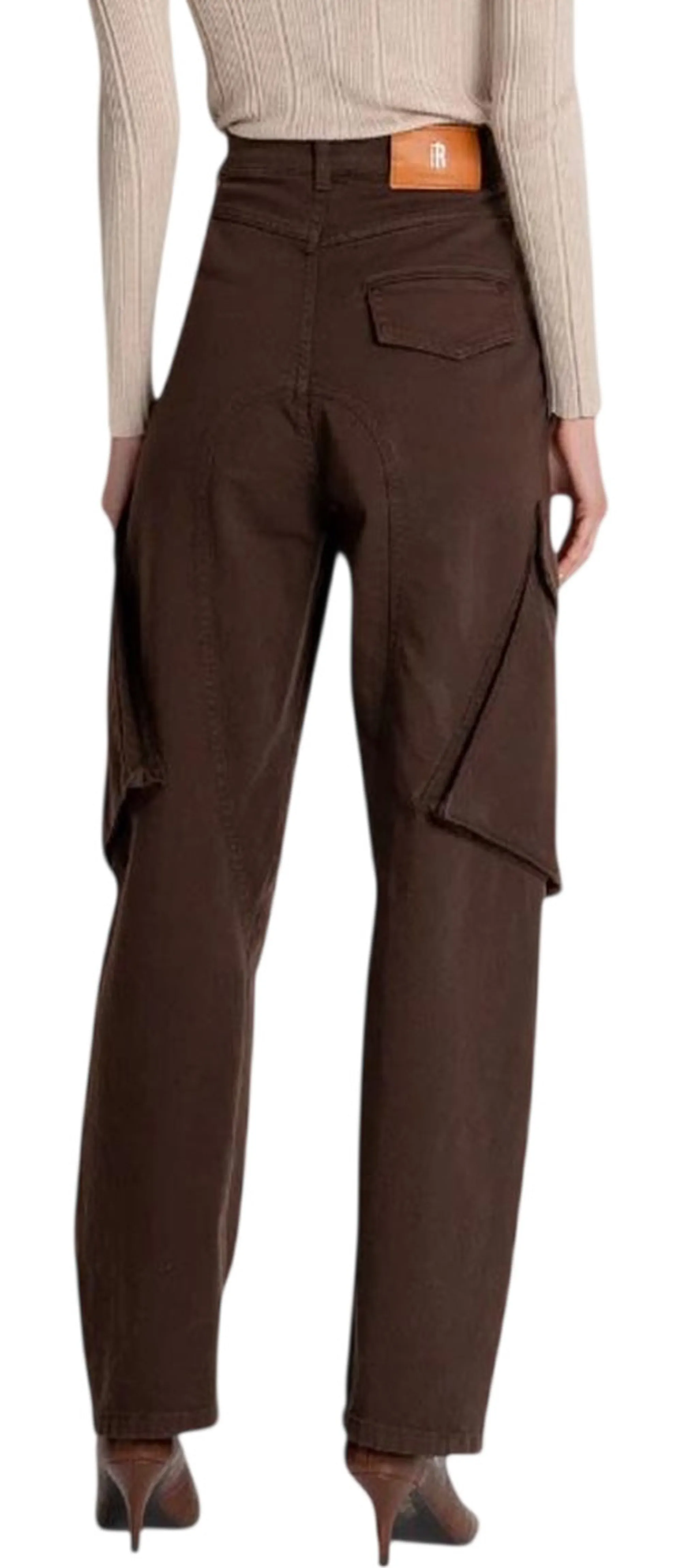 Fracomina Pantalone Carrot Balloon Fit In Gabardina Marrone Fs26Wvc001W67601 197107