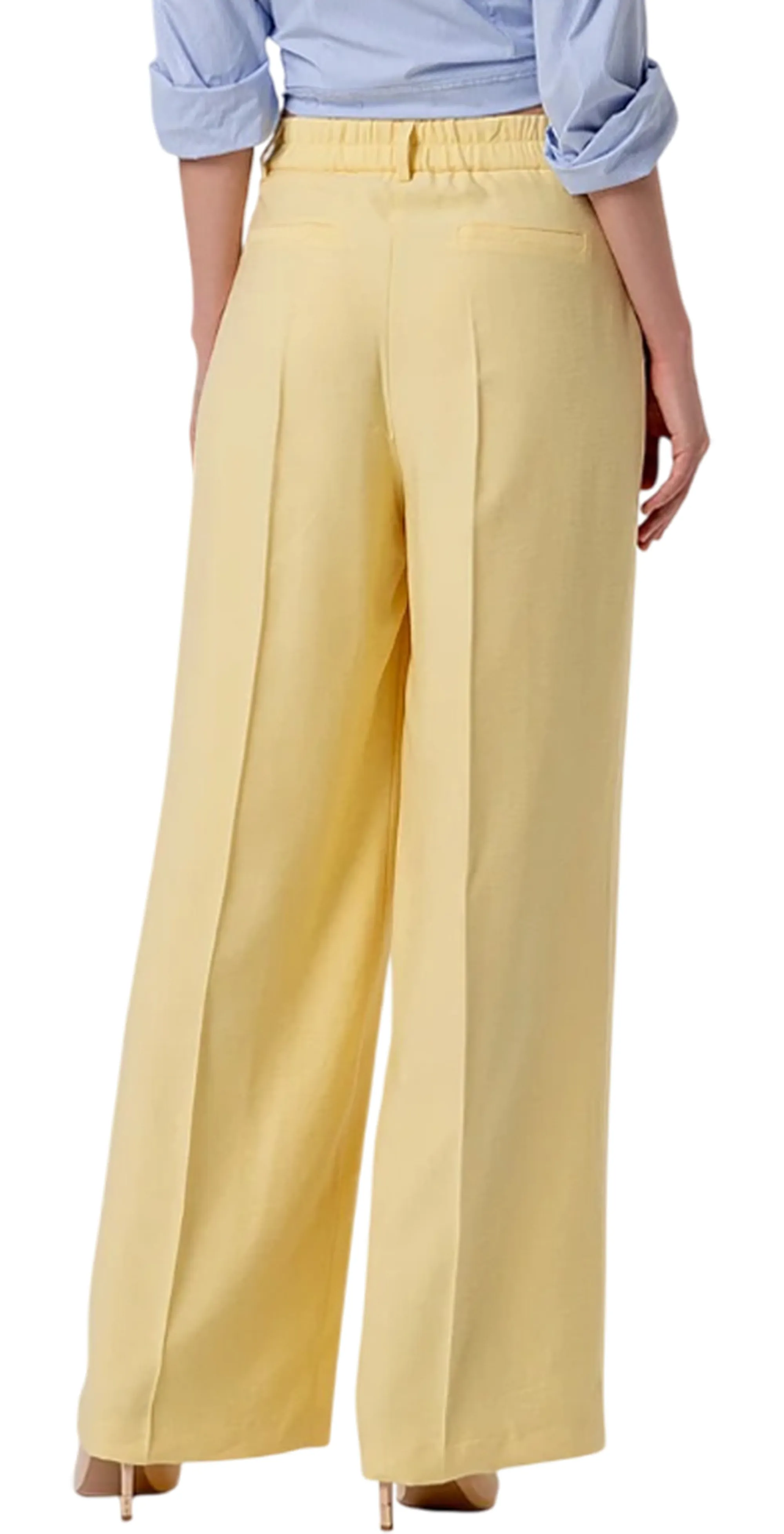 Fracomina Pantalone Flare A Palazzo Giallo Fy26Sv3036W83601 174158