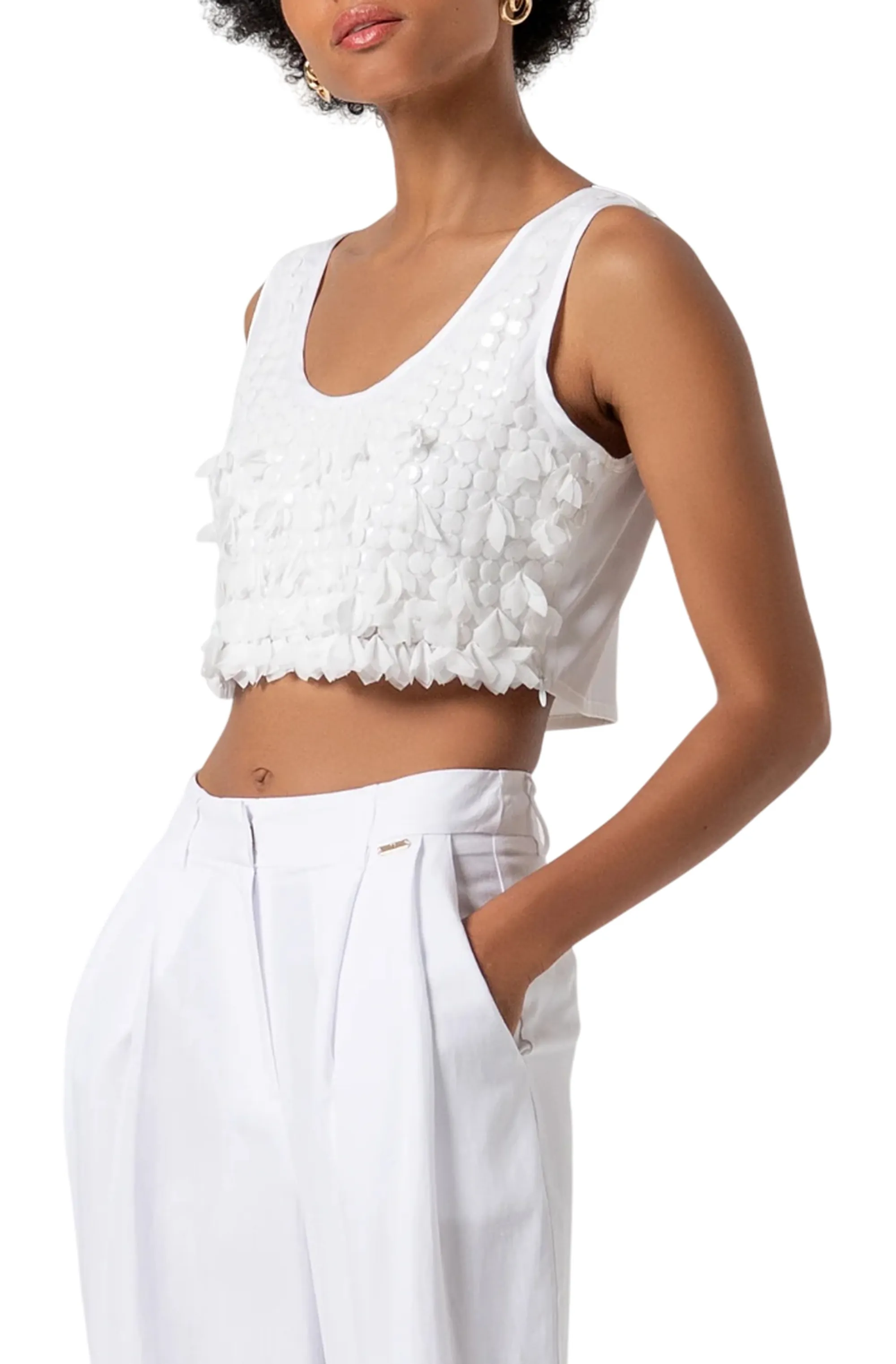 Fracomina Pantalone Flare A Palazzo In Lino Bianco Fs26Sv3009W62201 174166