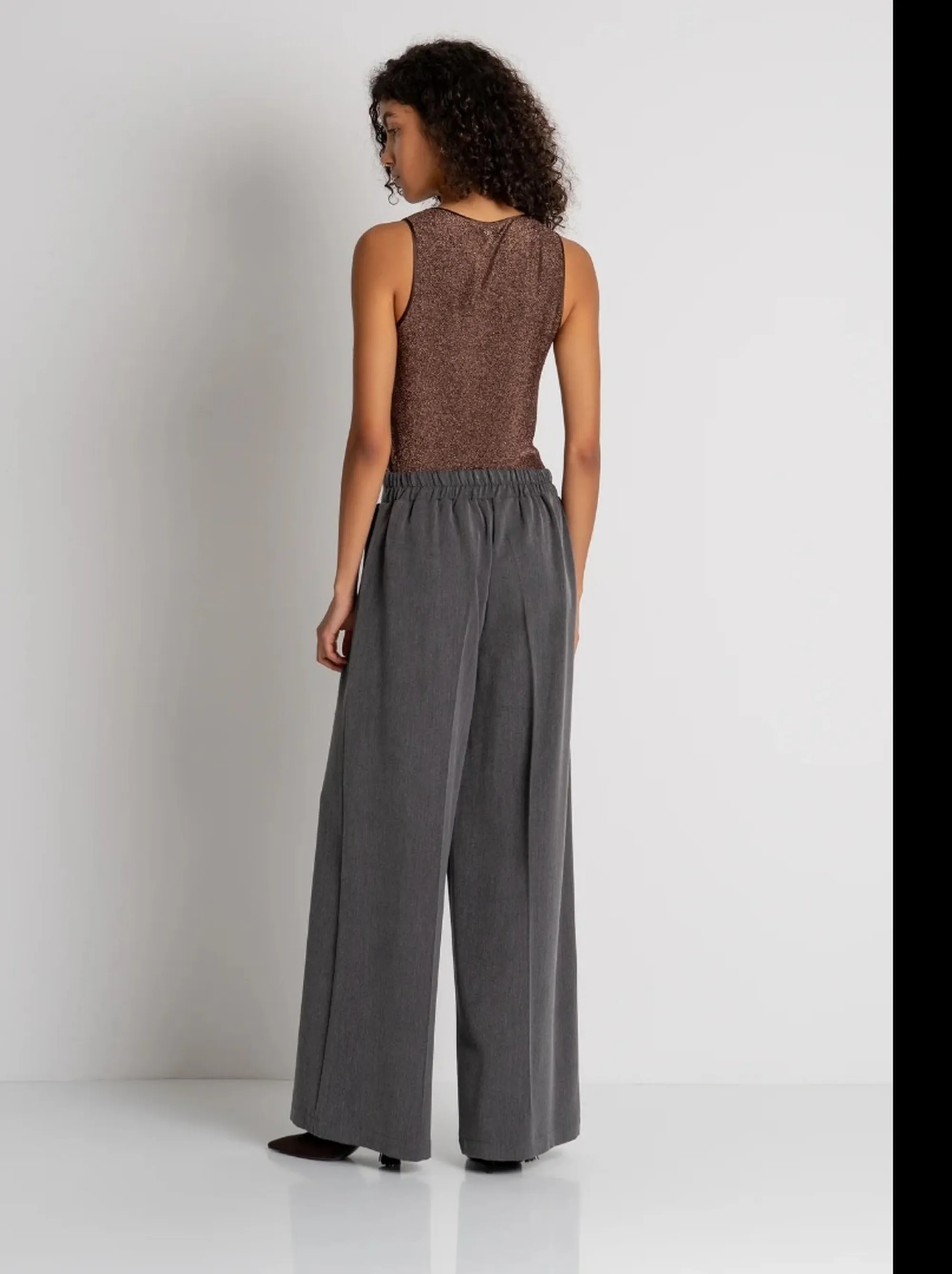 Fracomina B'High Waisted Flared Trousers' Grey Fy26Wv3011W76101 192840