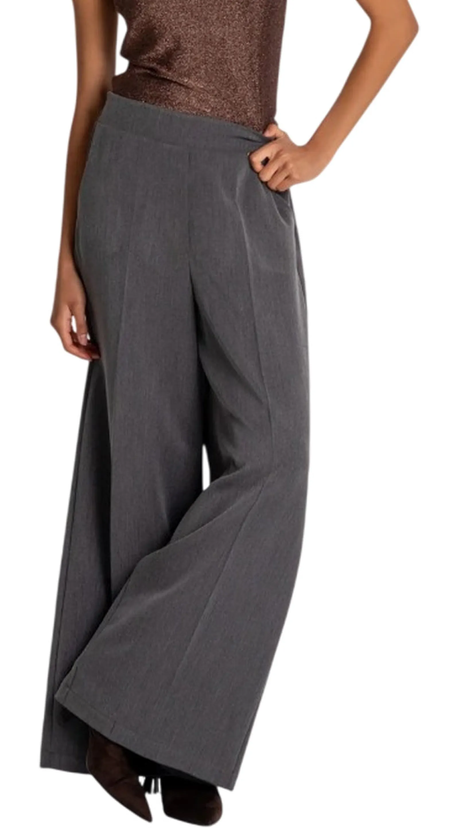 Fracomina Pantalone Flare A Vita Alta Grigio Fy26Wv3011W76101 195242