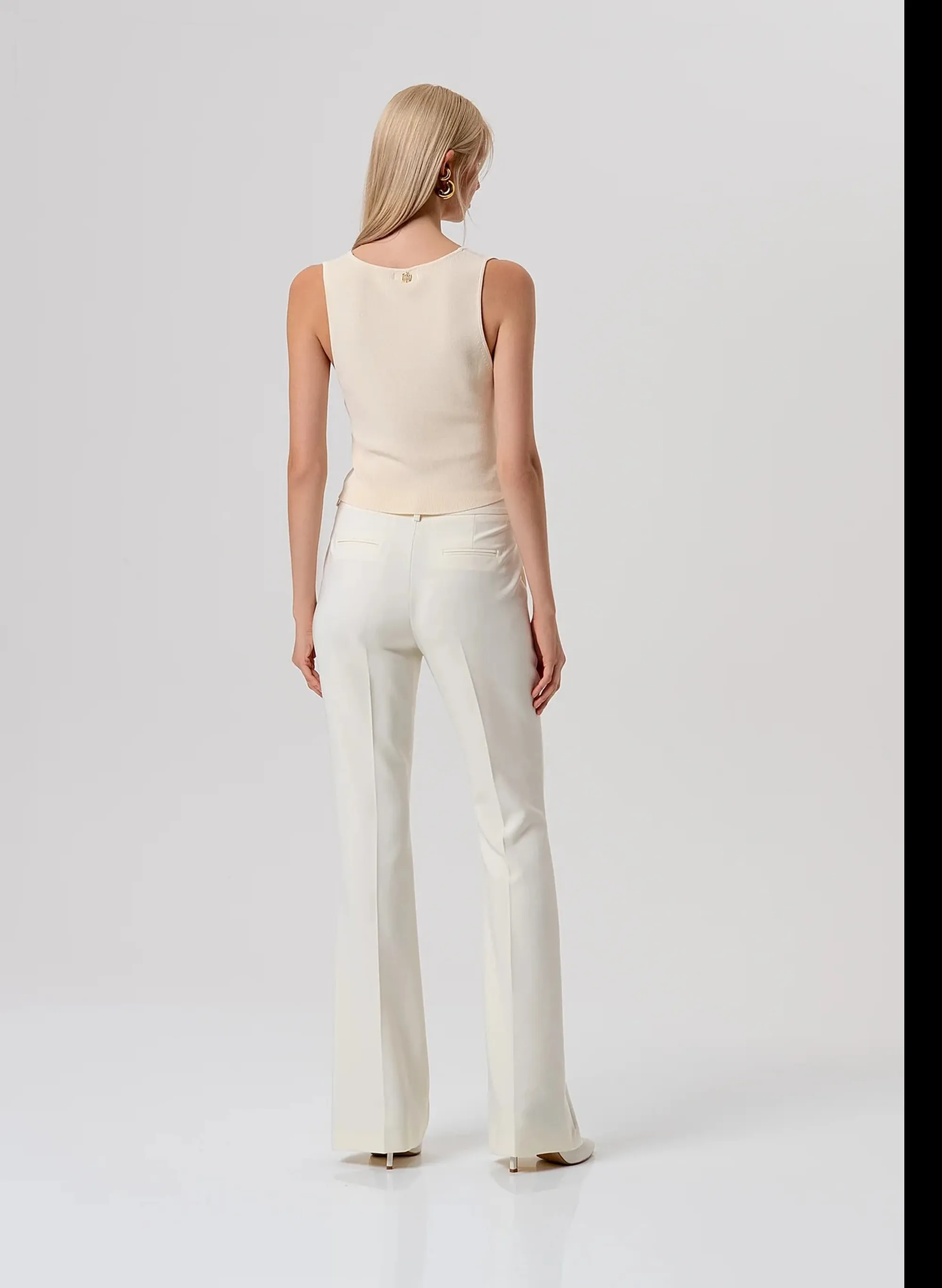 Fracomina Pantalone Flare Con Logo Burro Fr26Sva004W42901 173870