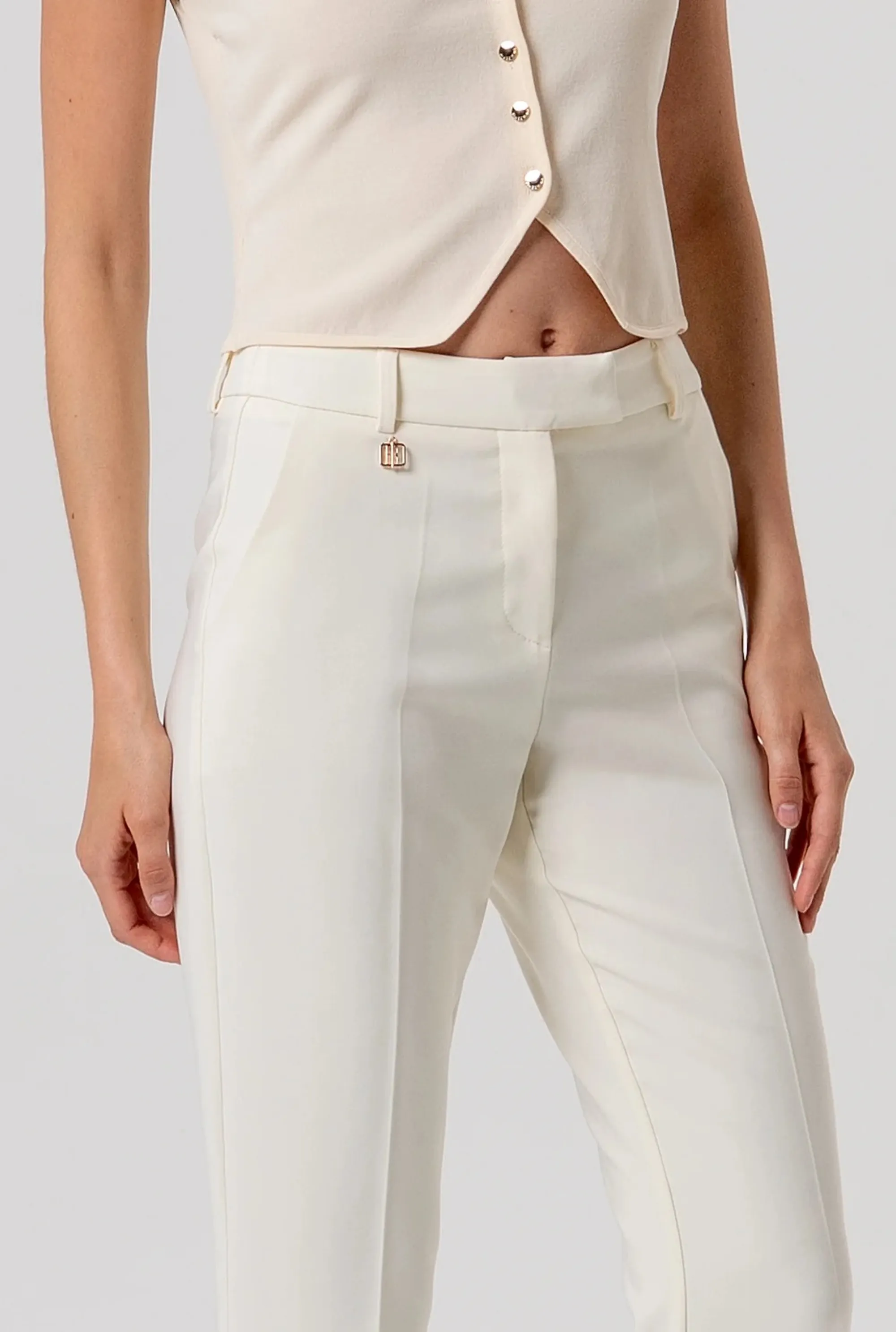 Fracomina Pantalone Flare Con Logo Burro Fr26Sva004W42901 173871