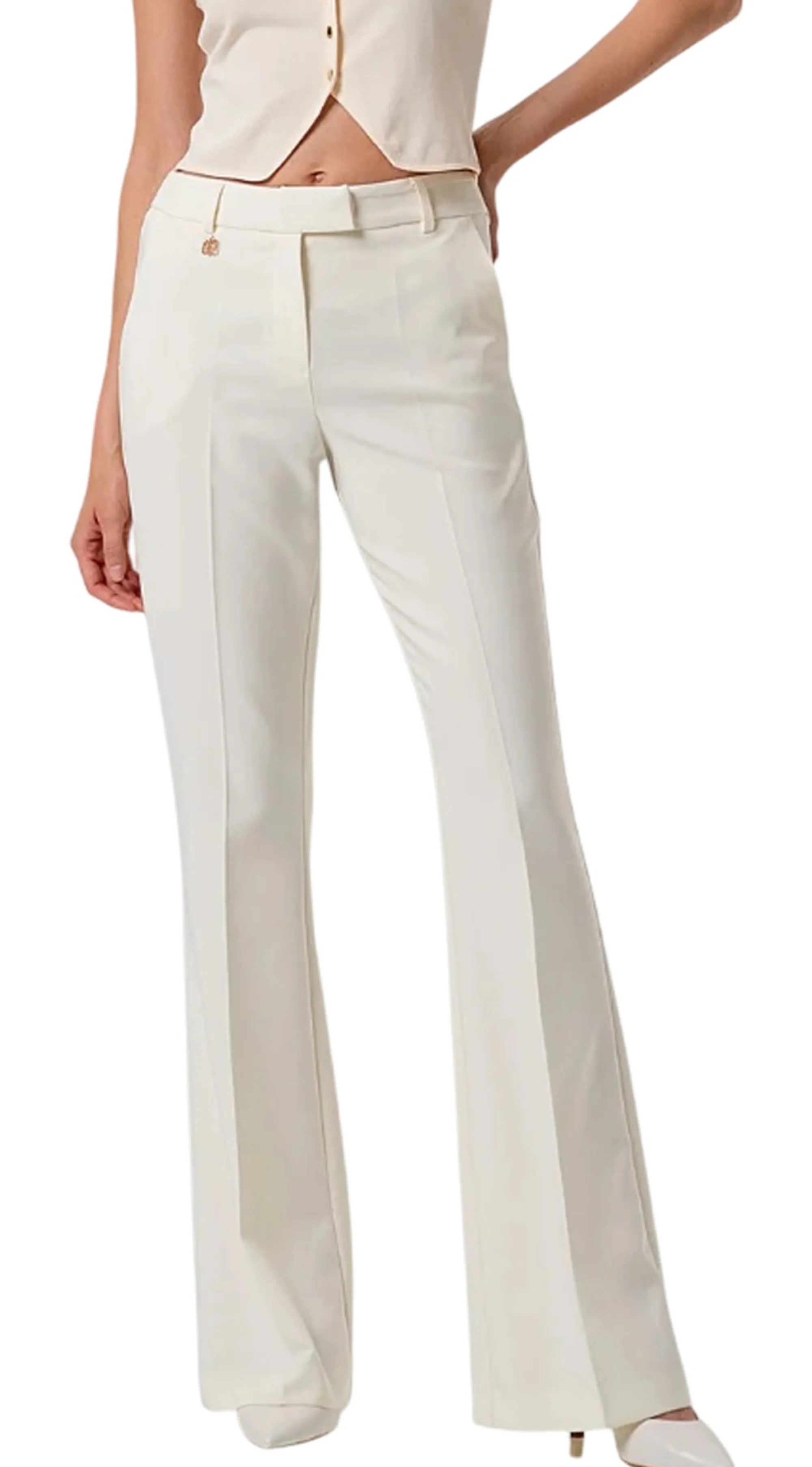 Fracomina B'Flare Trousers With Logo' Butter Fr26Sva004W42901 176779