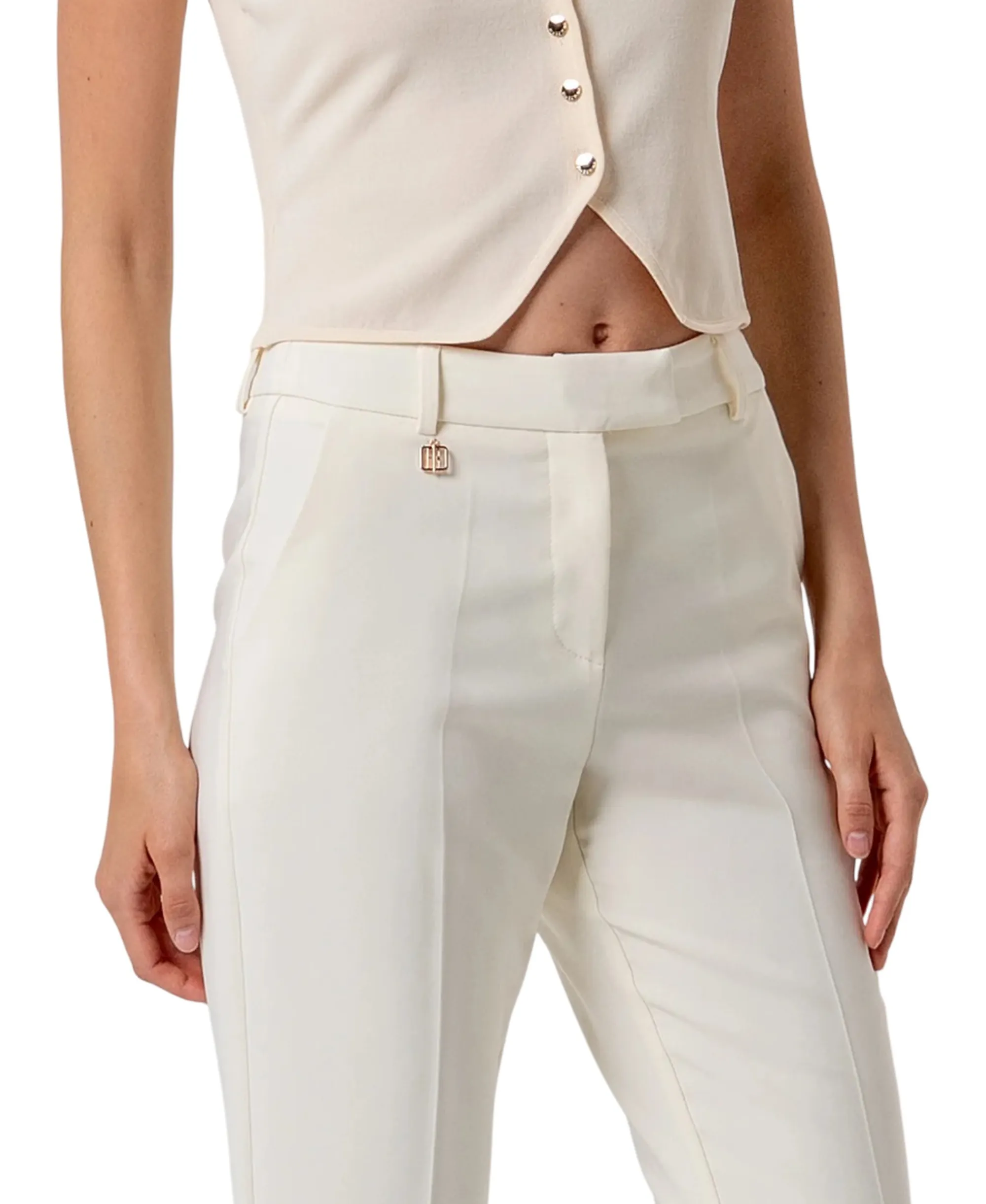 Fracomina B'Flare Trousers With Logo' Butter Fr26Sva004W42901 176782