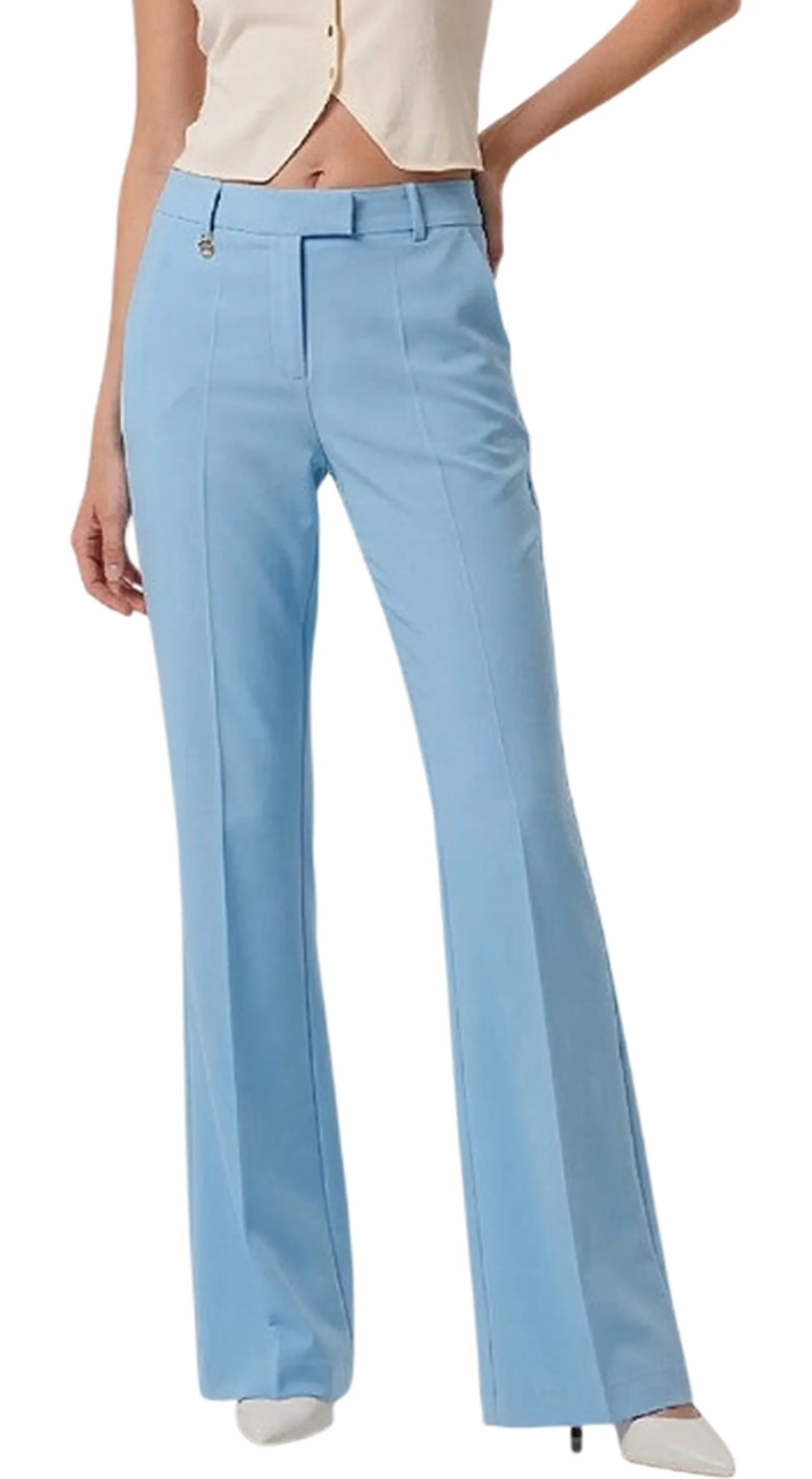 Fracomina Pantalone Flare Con Logo Celeste Fr26Sva004W42901 183110