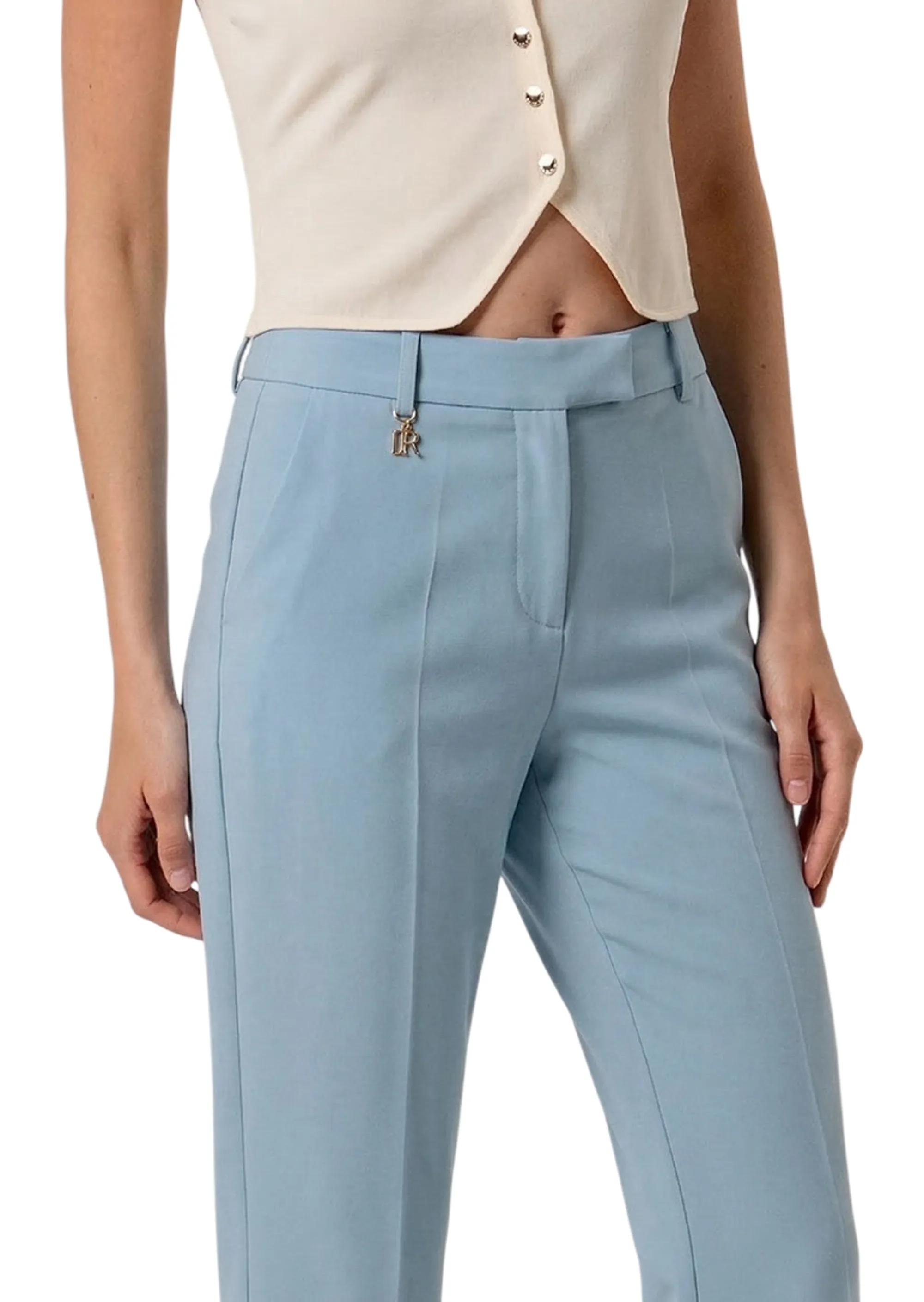 Fracomina Pantalone Flare Con Logo Celeste Fr26Sva004W42901 183111