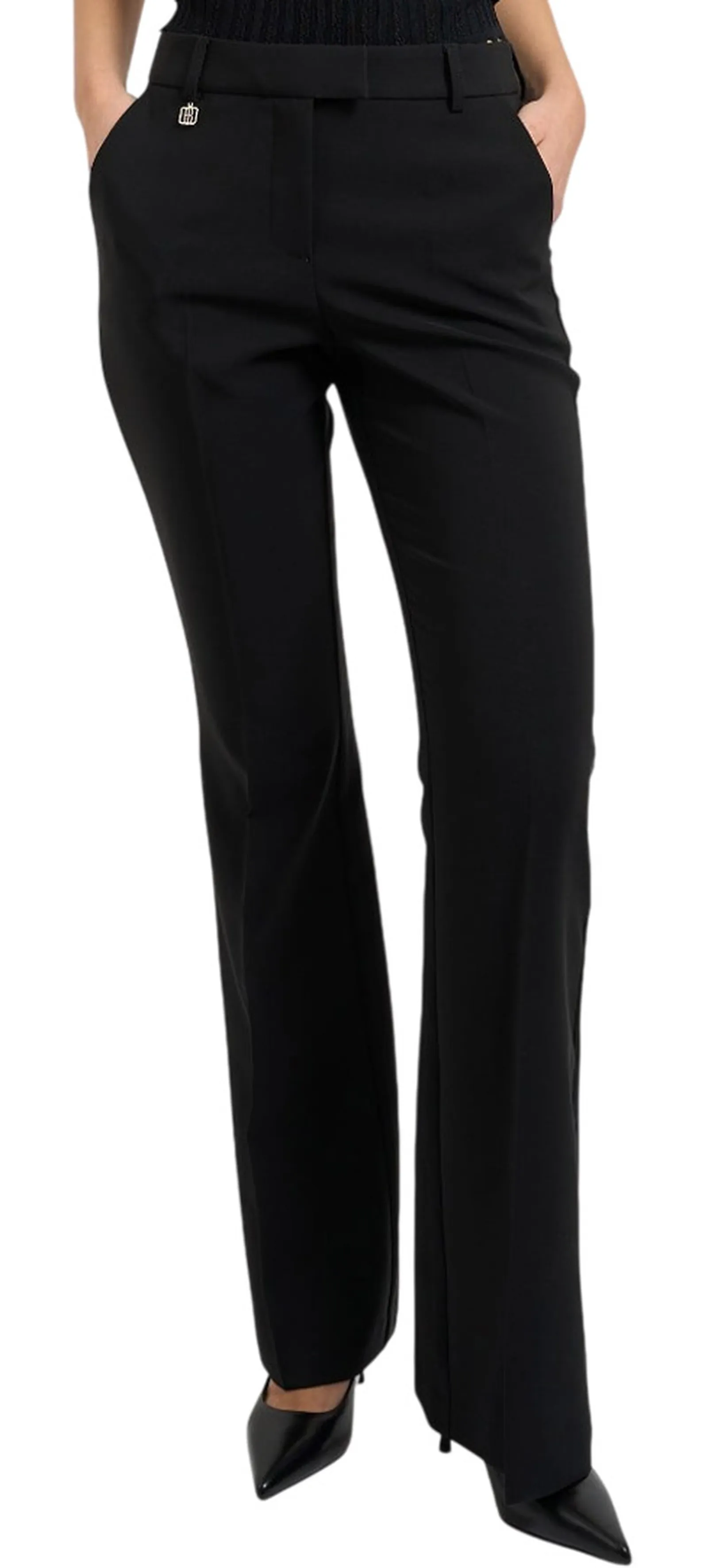 Fracomina Pantalone Flare Con Logo Nero Fr26Sva004W42901 181195