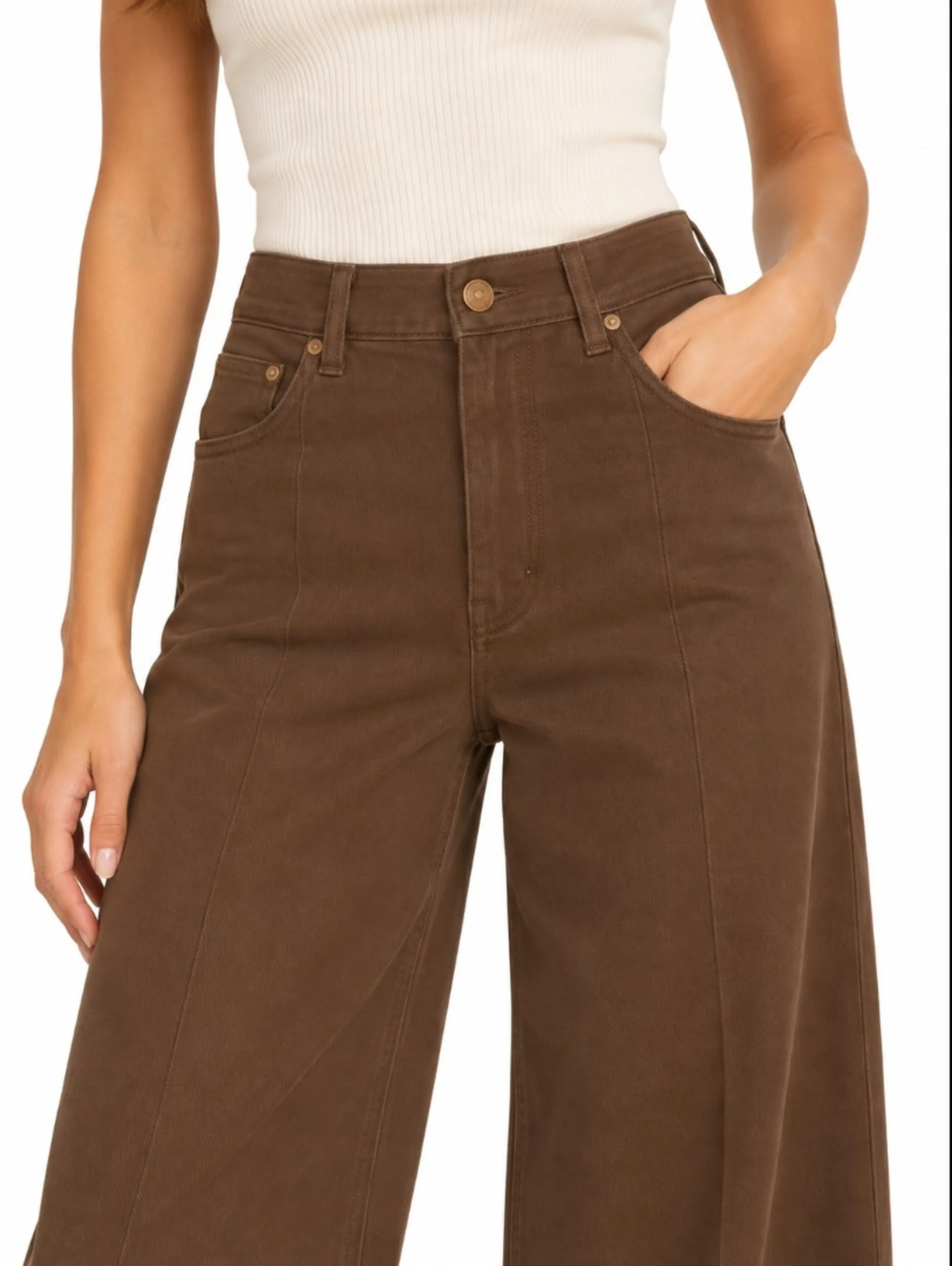 Fracomina Pantalone Flare In Bull Di Cotone Caffe Fr26Wv3015W56901 193046