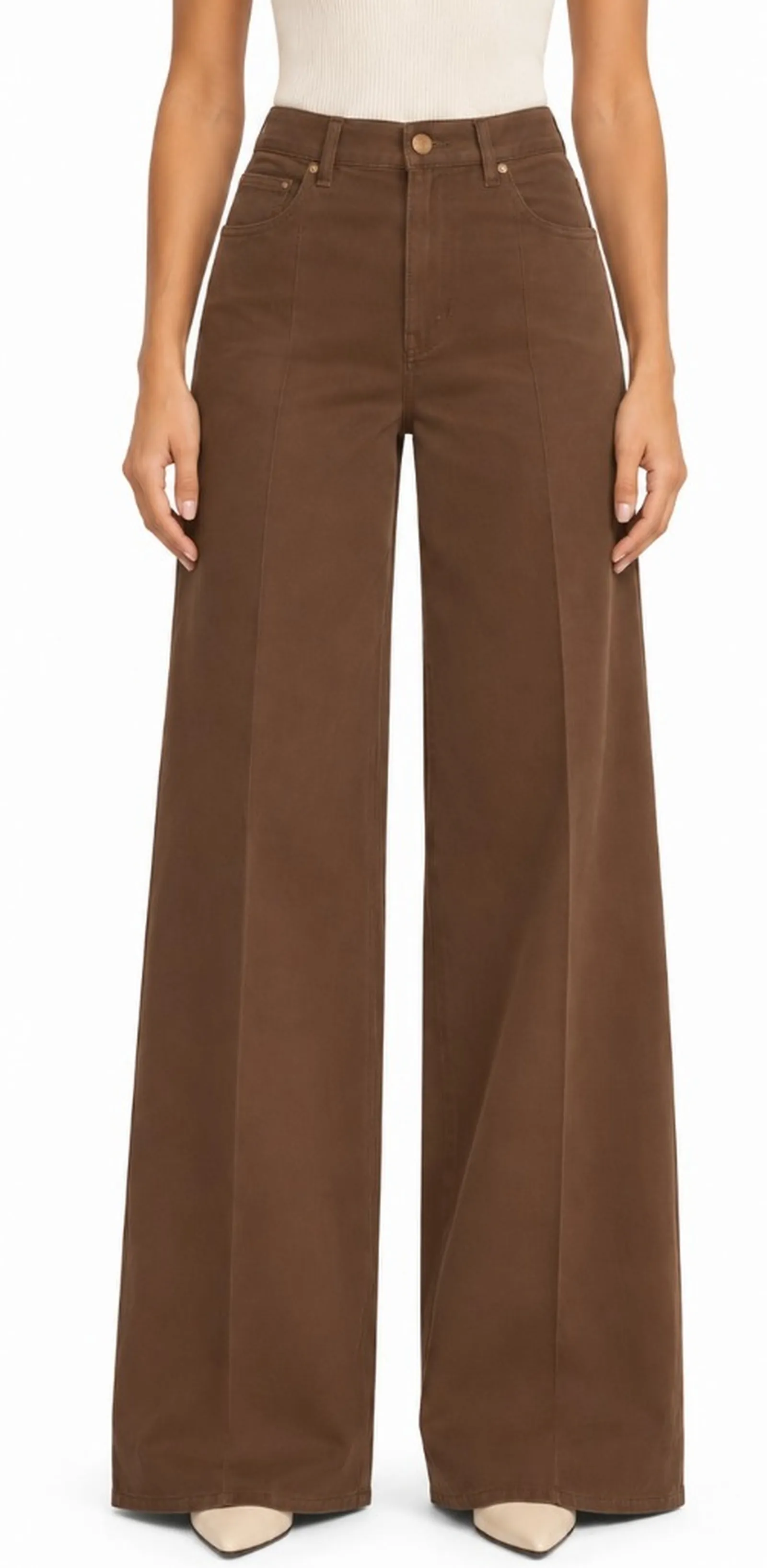 Fracomina Pantalone Flare In Bull Di Cotone Caffe Fr26Wv3015W56901 193047