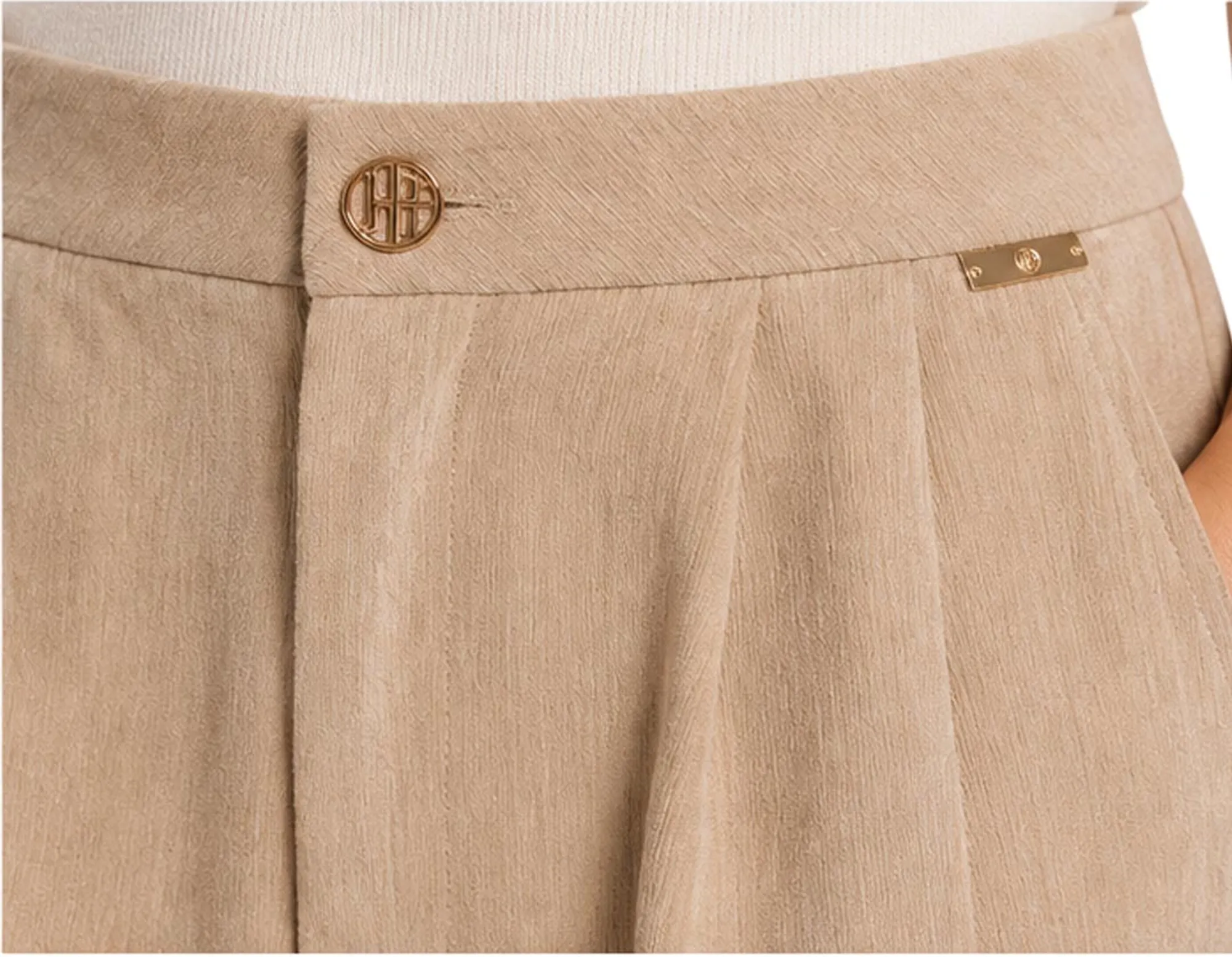 Fracomina Pantalone Largo A Palazzo In Velluto Beige Fs26Wv3001W59701 196001