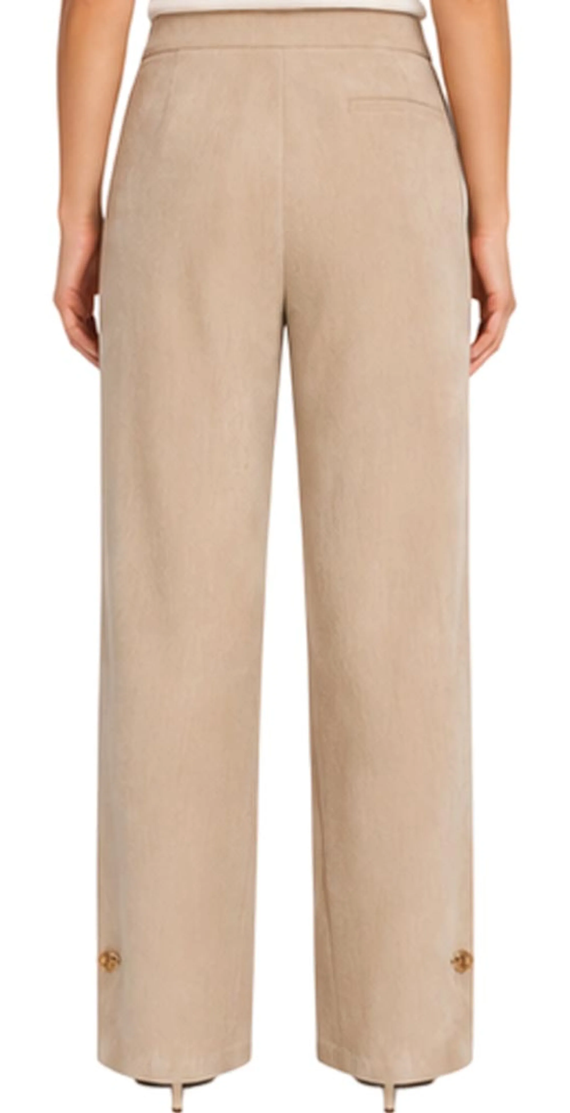 Fracomina Pantalone Largo A Palazzo In Velluto Beige Fs26Wv3001W59701 196003