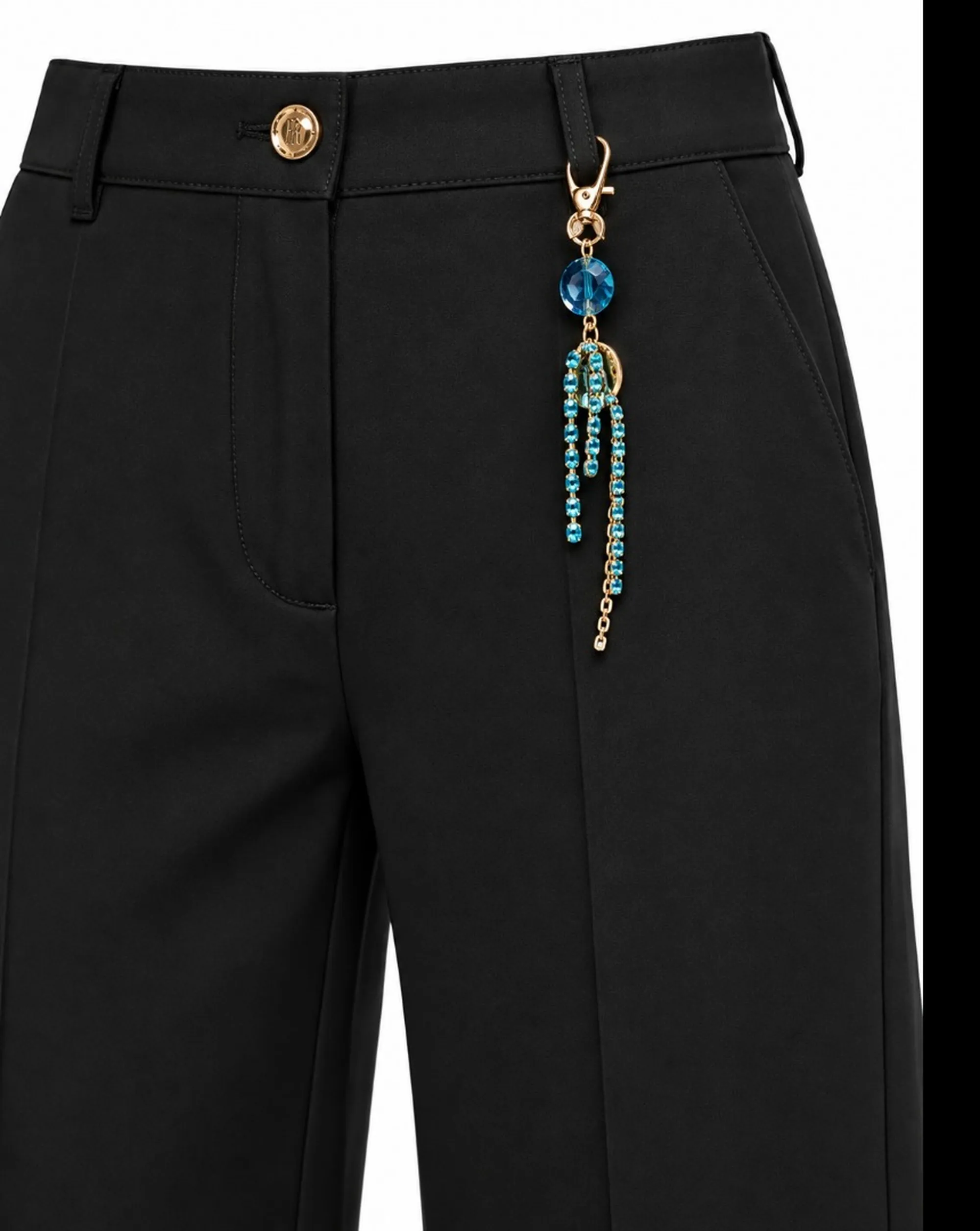 Fracomina Pantalone Wide A Palazzo In Cotone Stretch Nero Fs26Wv3015W47201 192893