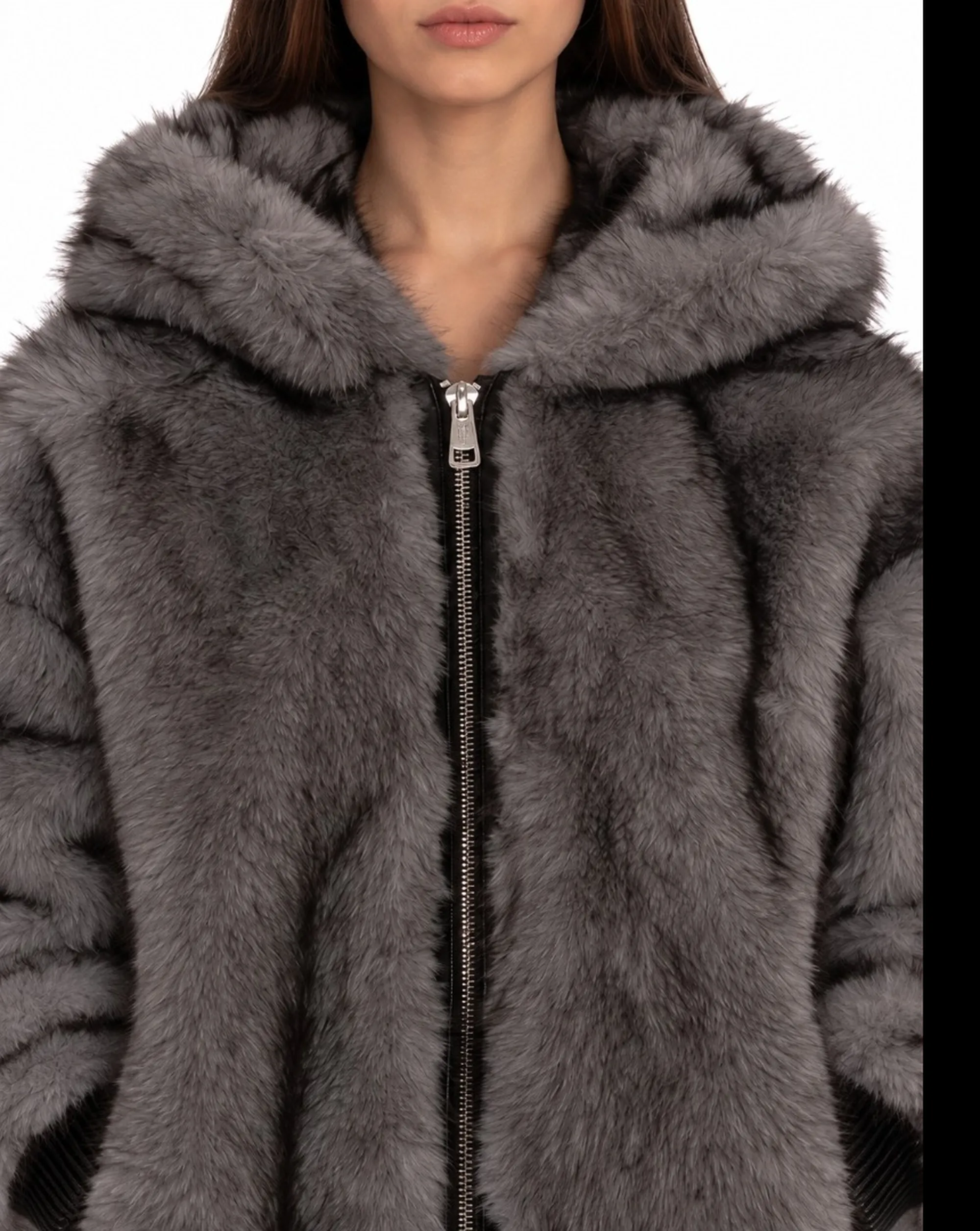 Fracomina B'Over Synthetic Fur' Grey Fp26Wc4008O44501 192776