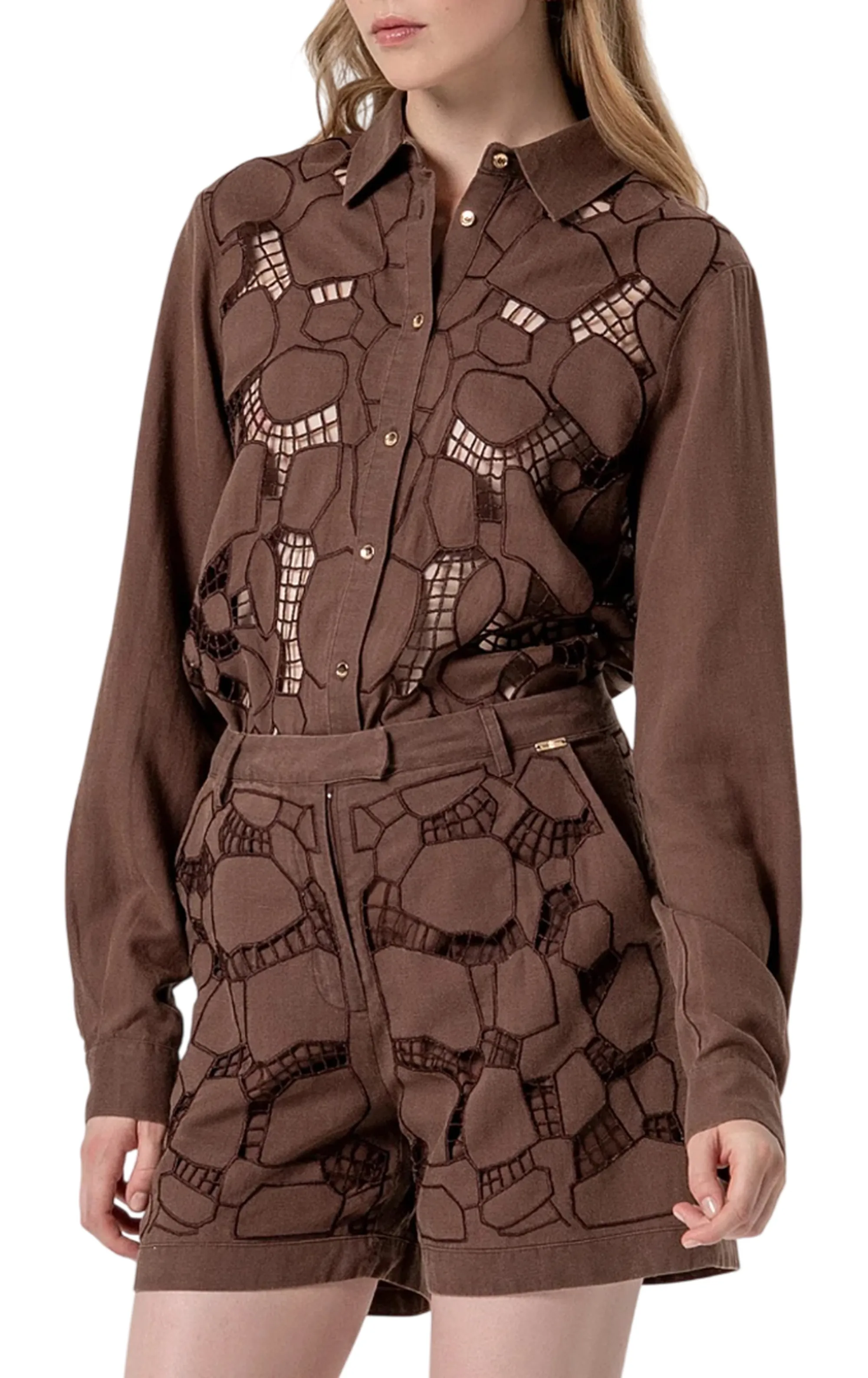 Fracomina Short Regular Con Ricami Marrone Fs26Sv6001W826 174154