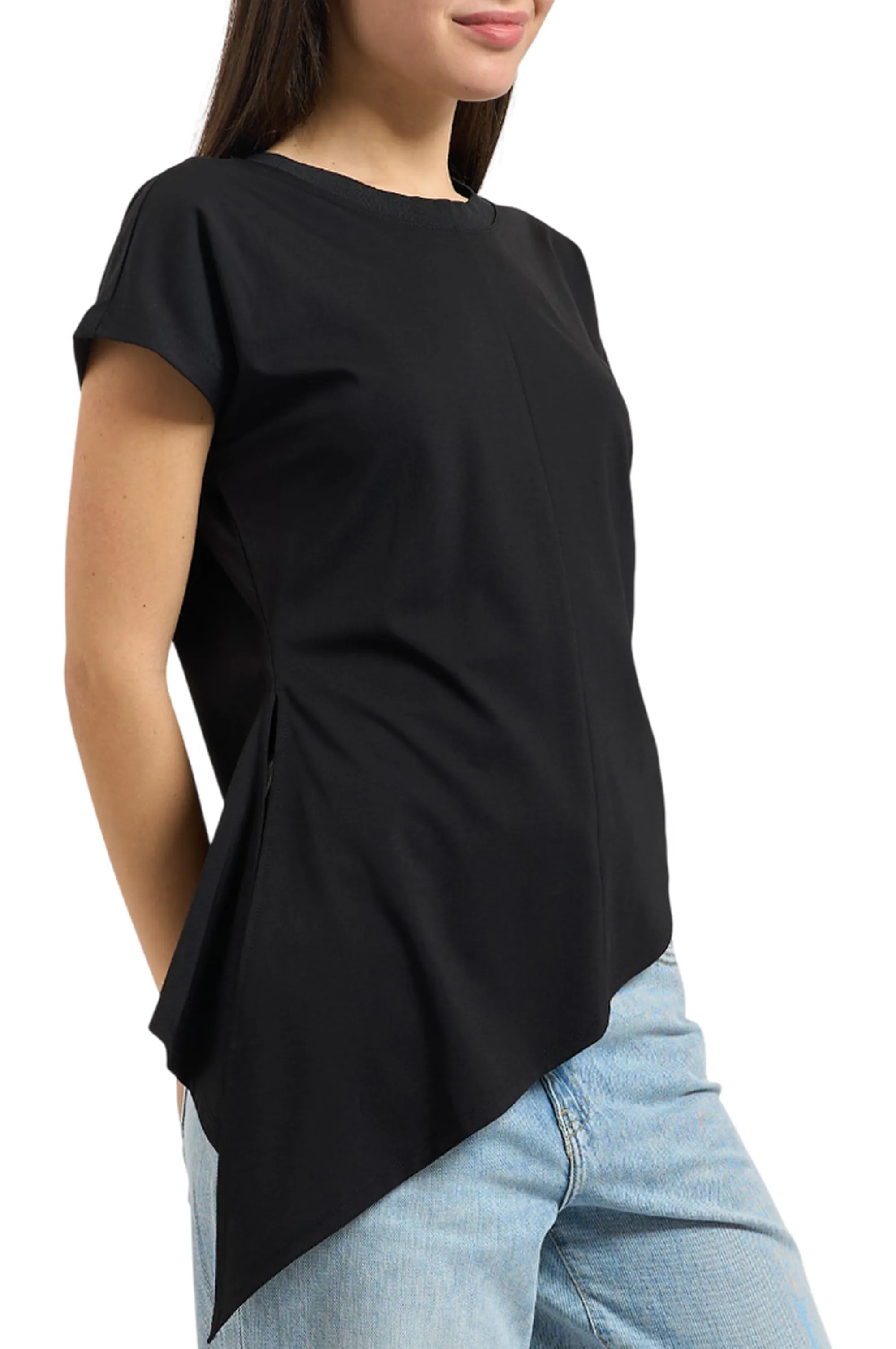 Fracomina B'T-Shirt Asimmetric' Black Fp26St3018J43301 176888