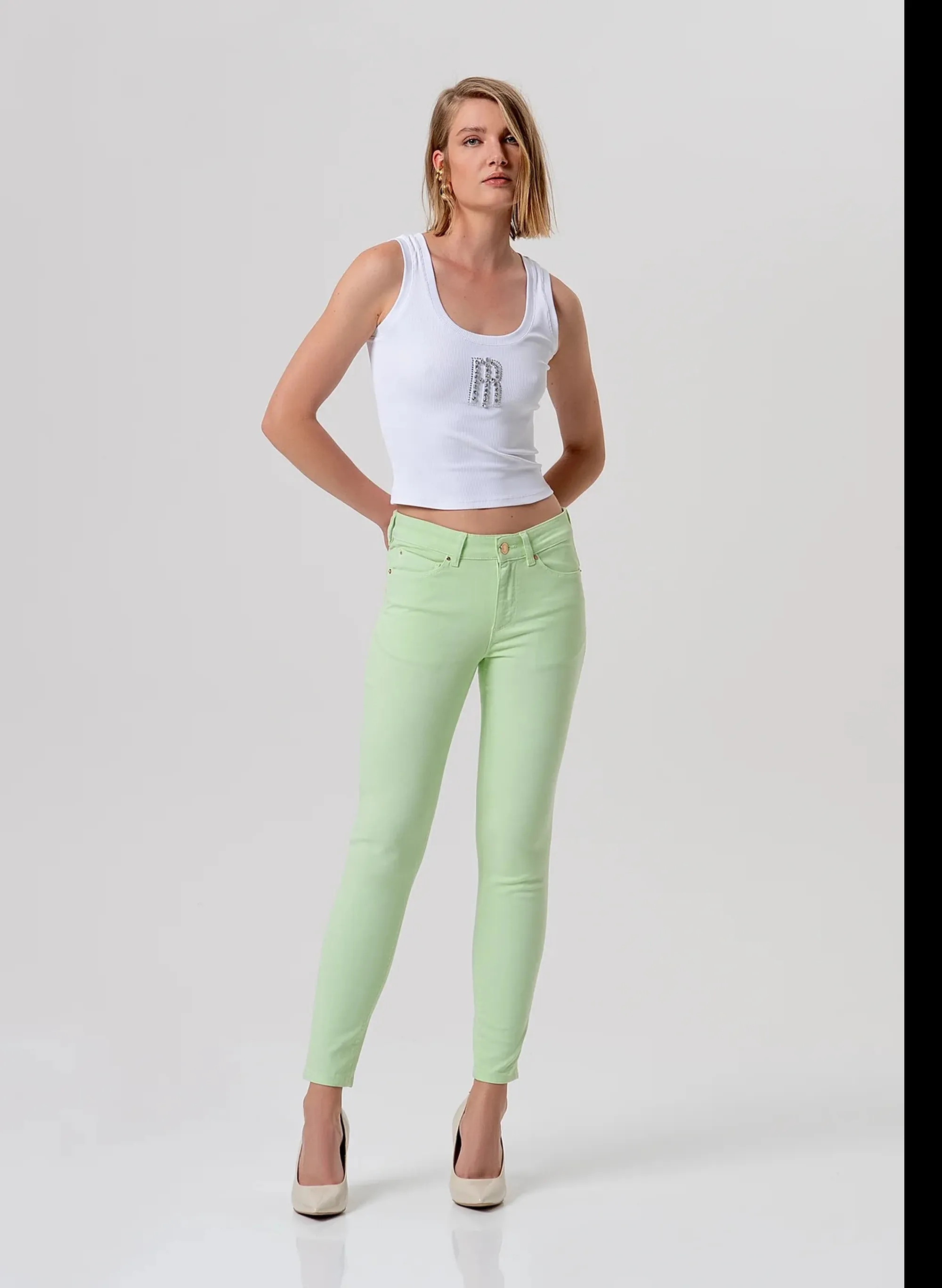 Fracomina Top Con Monogramma Bianco Fp26St2003J42701 173771