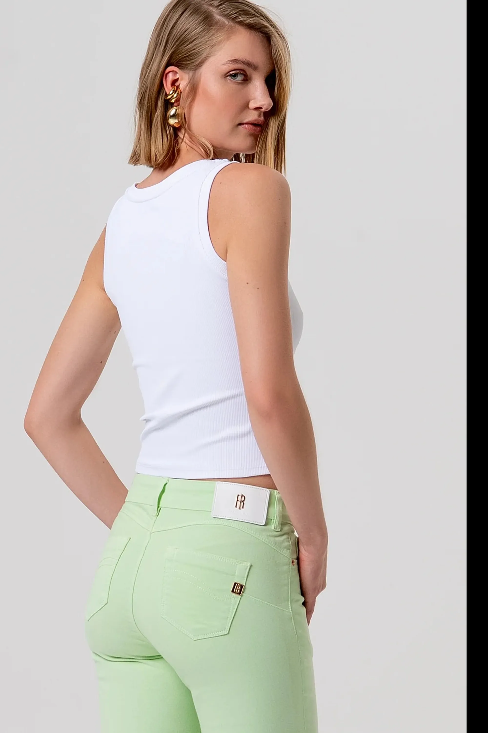 Fracomina Top Con Monogramma Bianco Fp26St2003J42701 173772