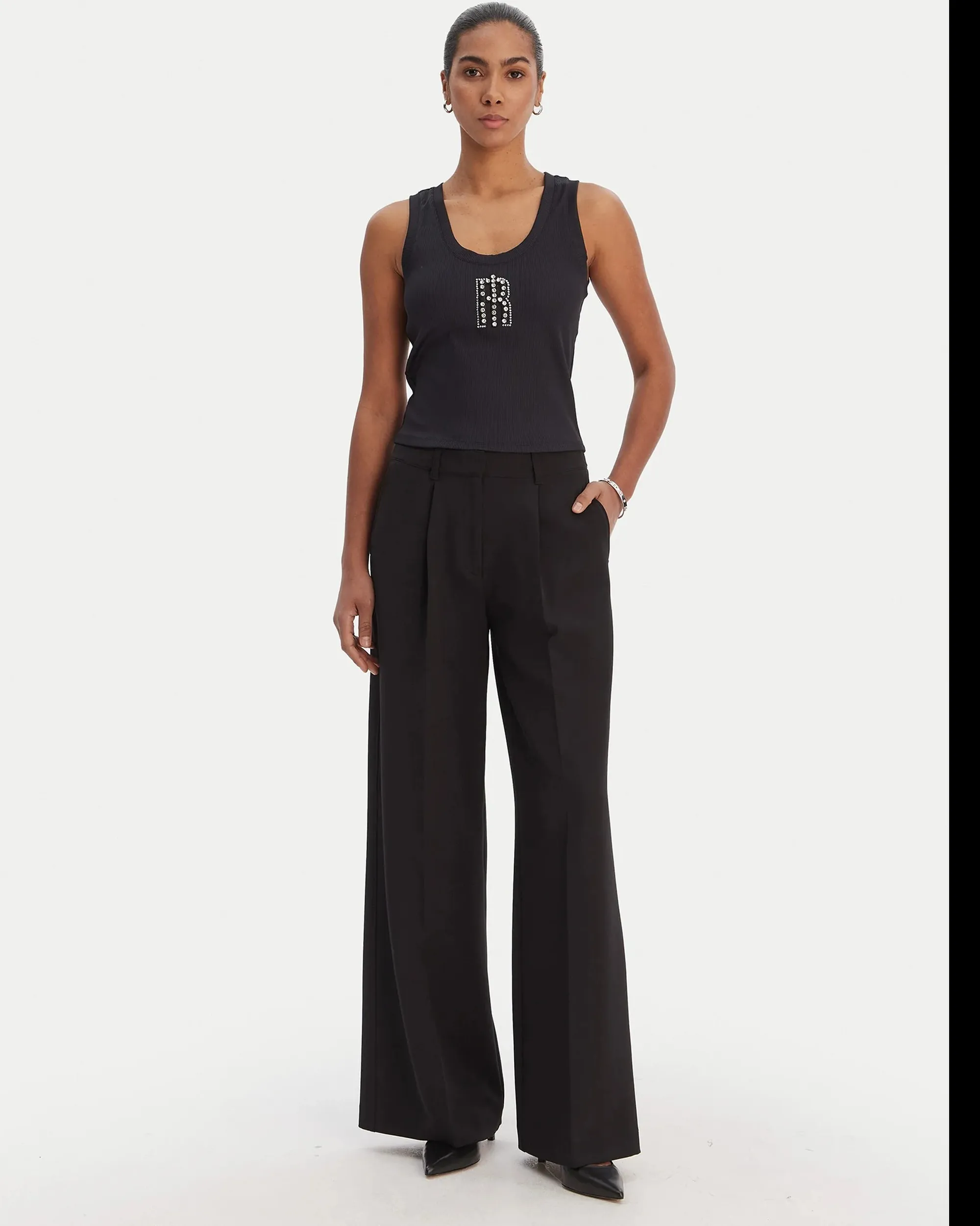 Fracomina Top Con Monogramma Nero Fp26St2003J42701 173767