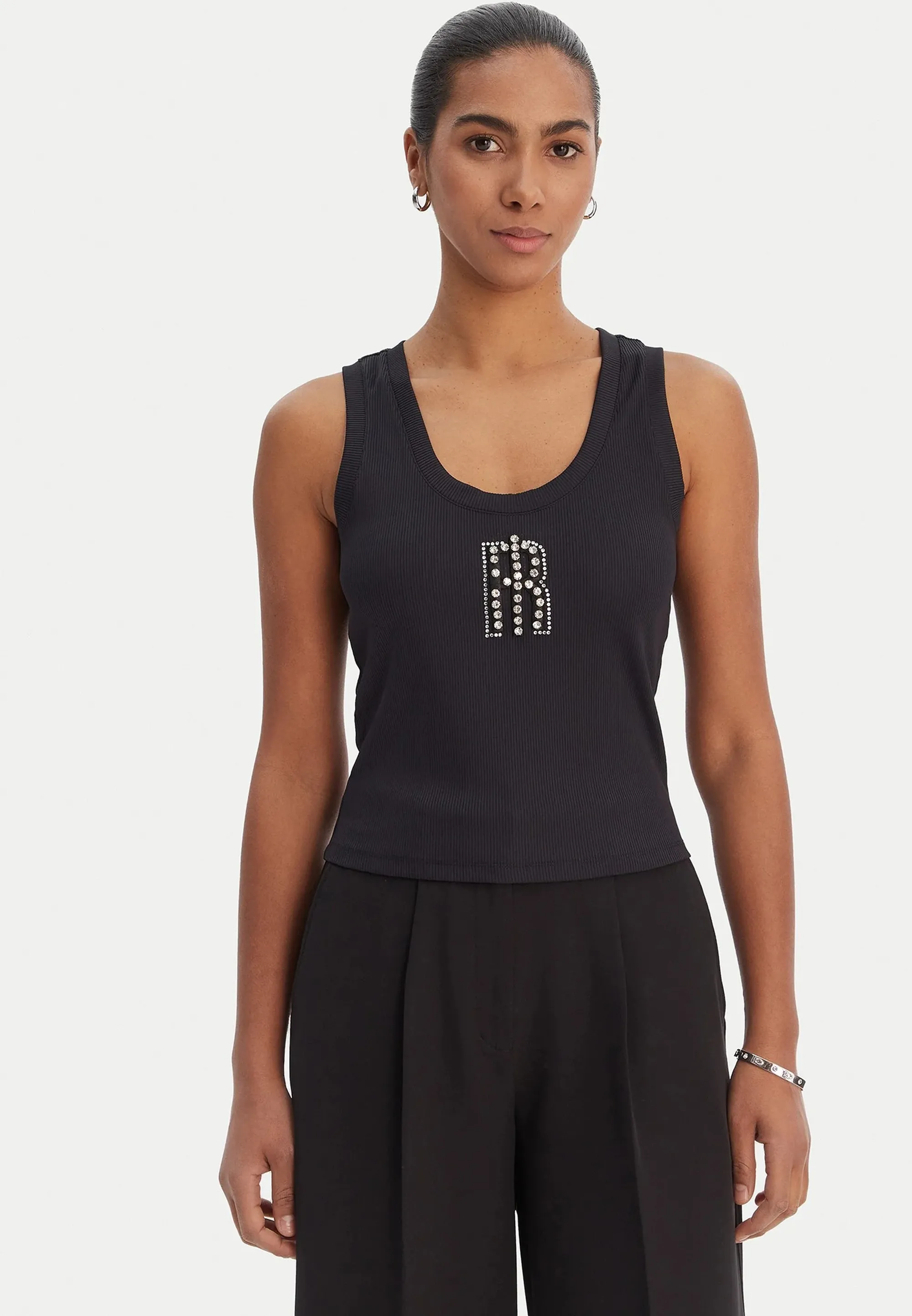 Fracomina Top Con Monogramma Nero Fp26St2003J42701 173769