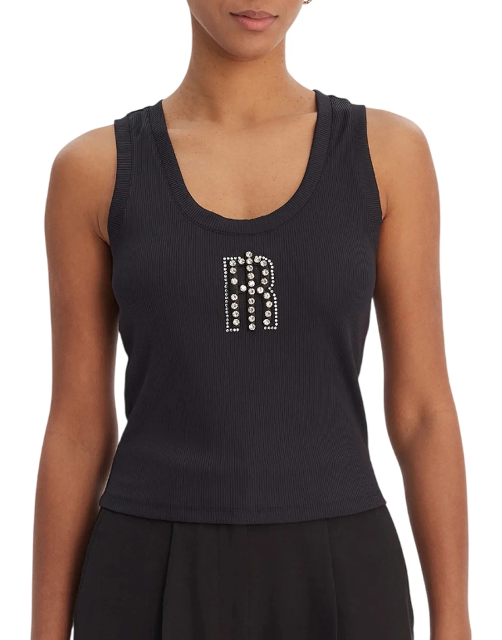 Fracomina B'Top With Monogram' Black Fp26St2003J42701 176927