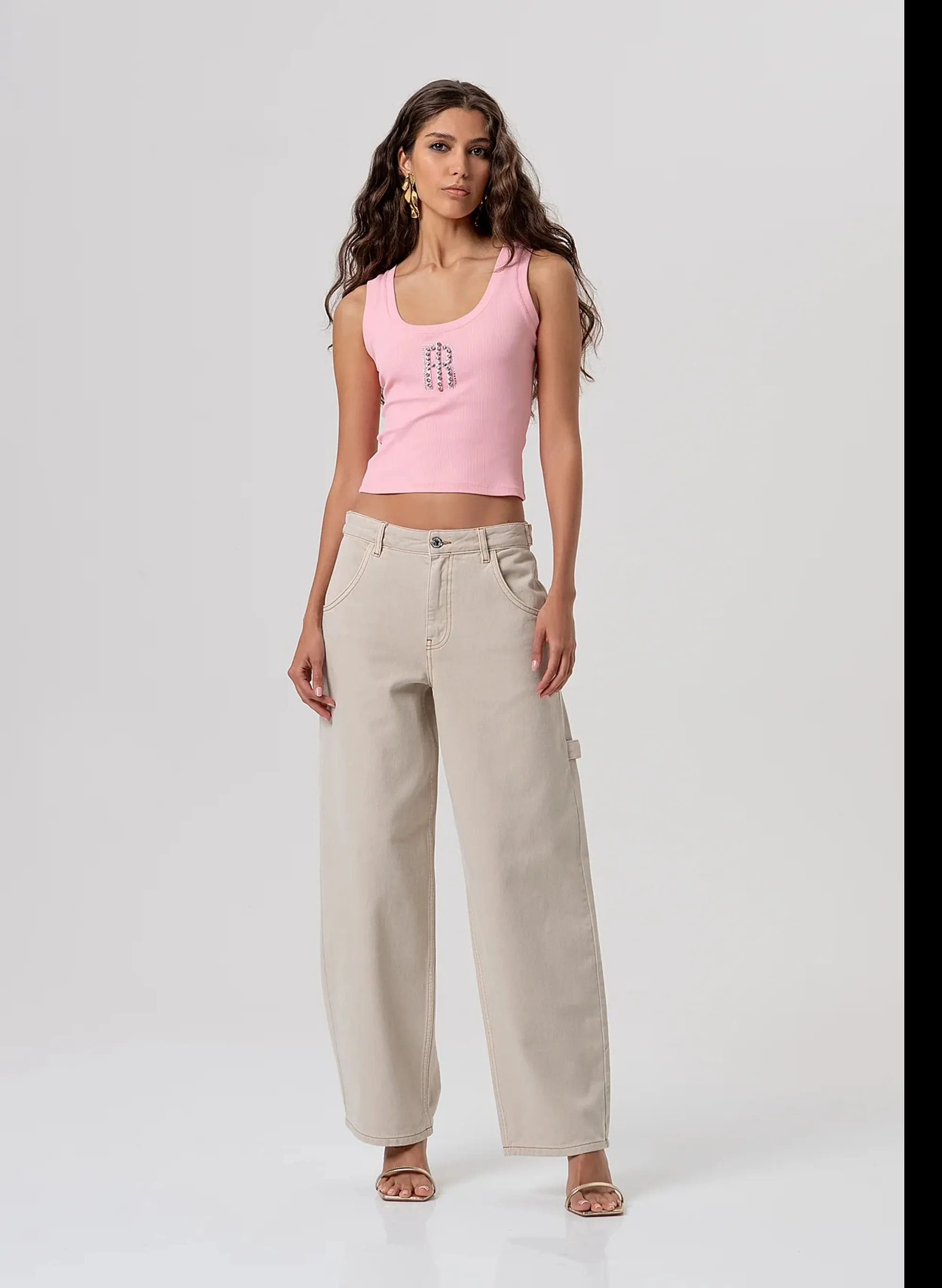 Fracomina Top Con Monogramma Rosa Fp26St2003J42701 173775