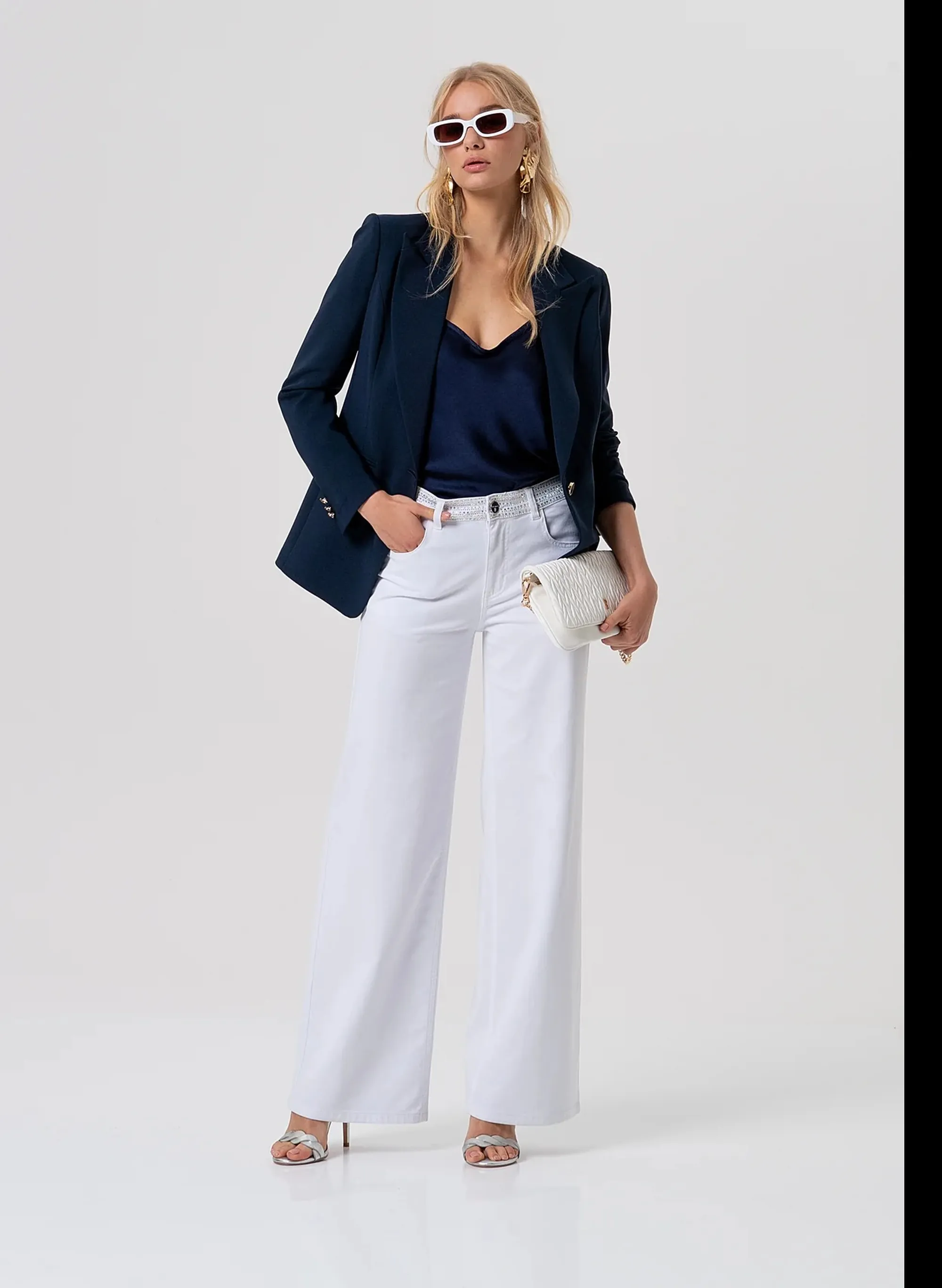 Fracomina Top In Raso Di Viscosa Blu Fr26St2033W41301 173850