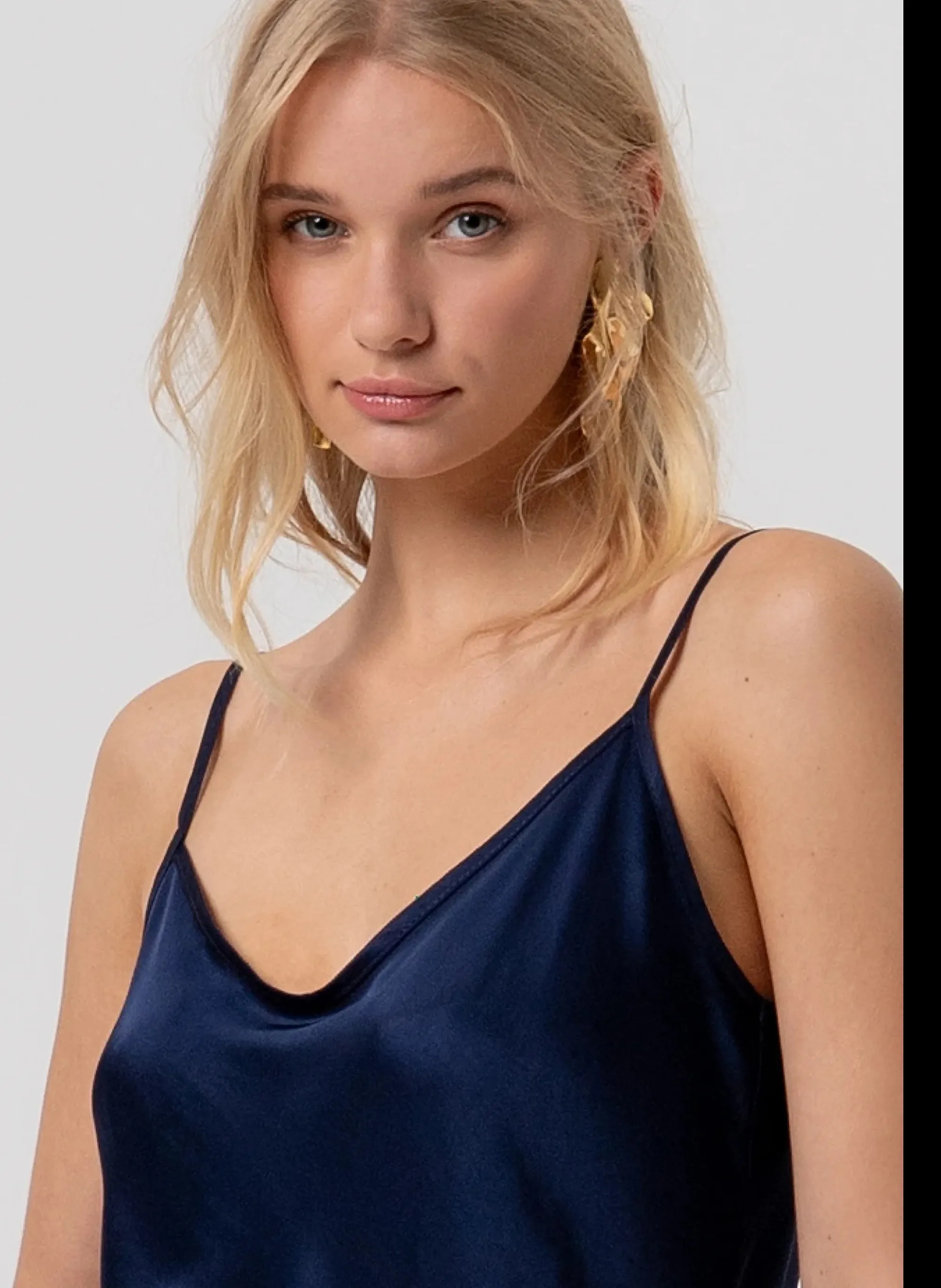 Fracomina Top In Raso Di Viscosa Blu Fr26St2033W41301 173853