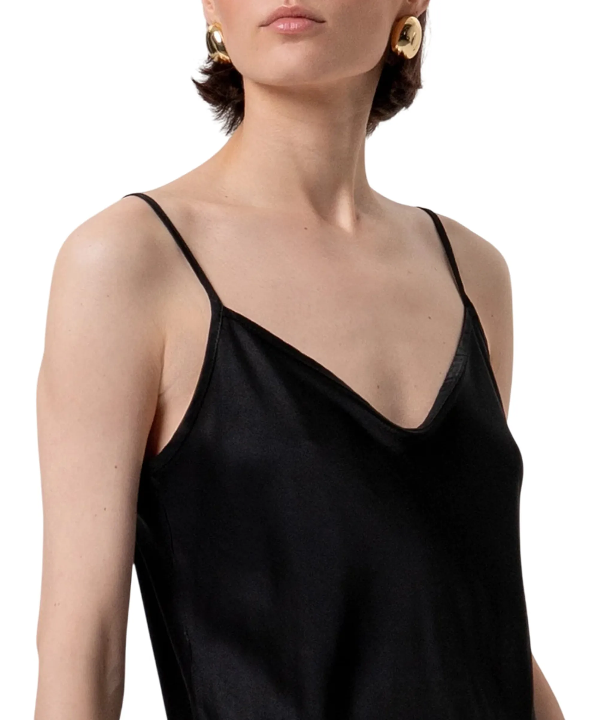 Fracomina B'Viscose Satin Top' Black Fr26St2033W41301 176813
