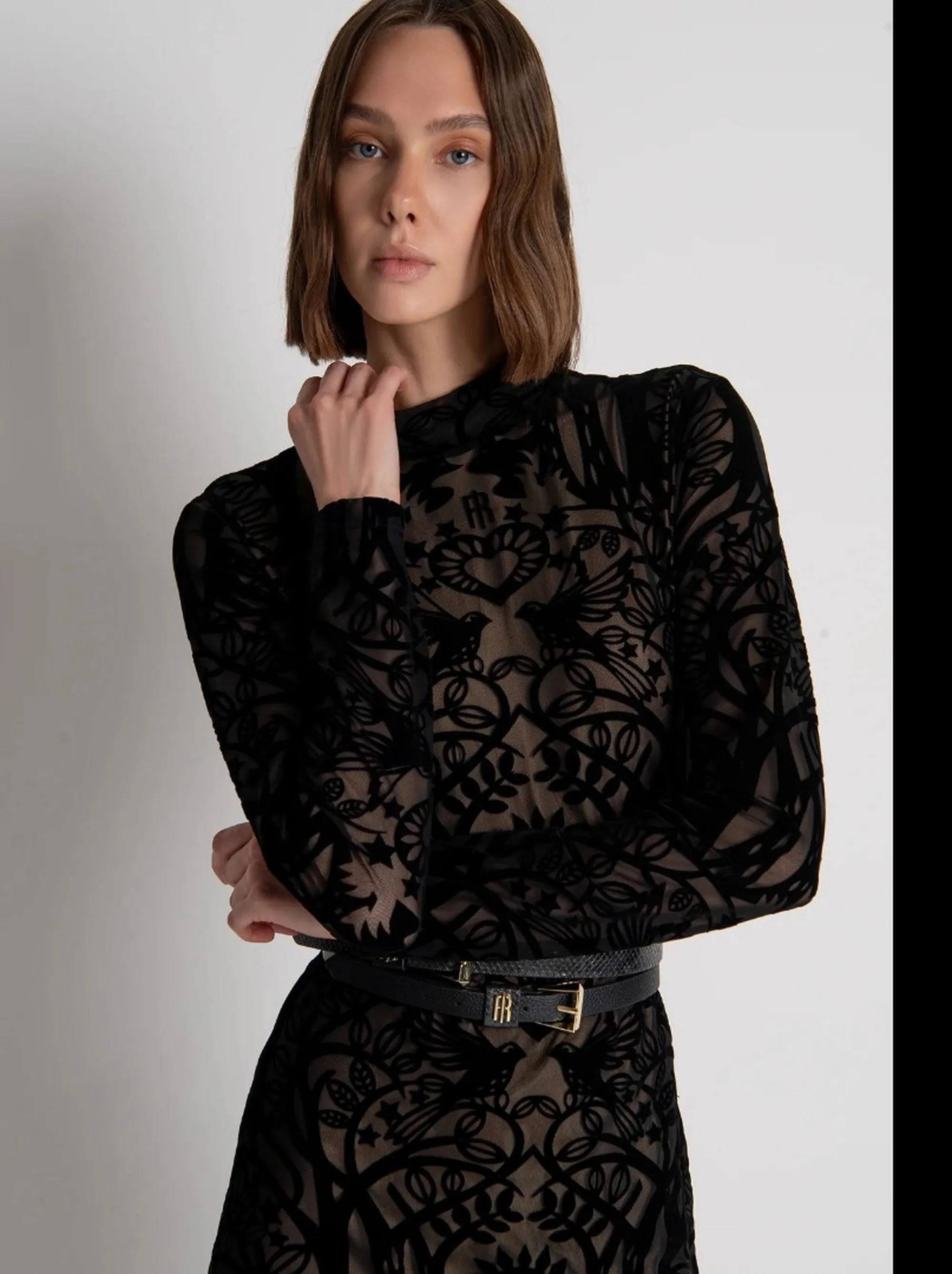 Fracomina B'Slim Midi Lace Dress' Black Fs26Wd2003W858Q5 191739