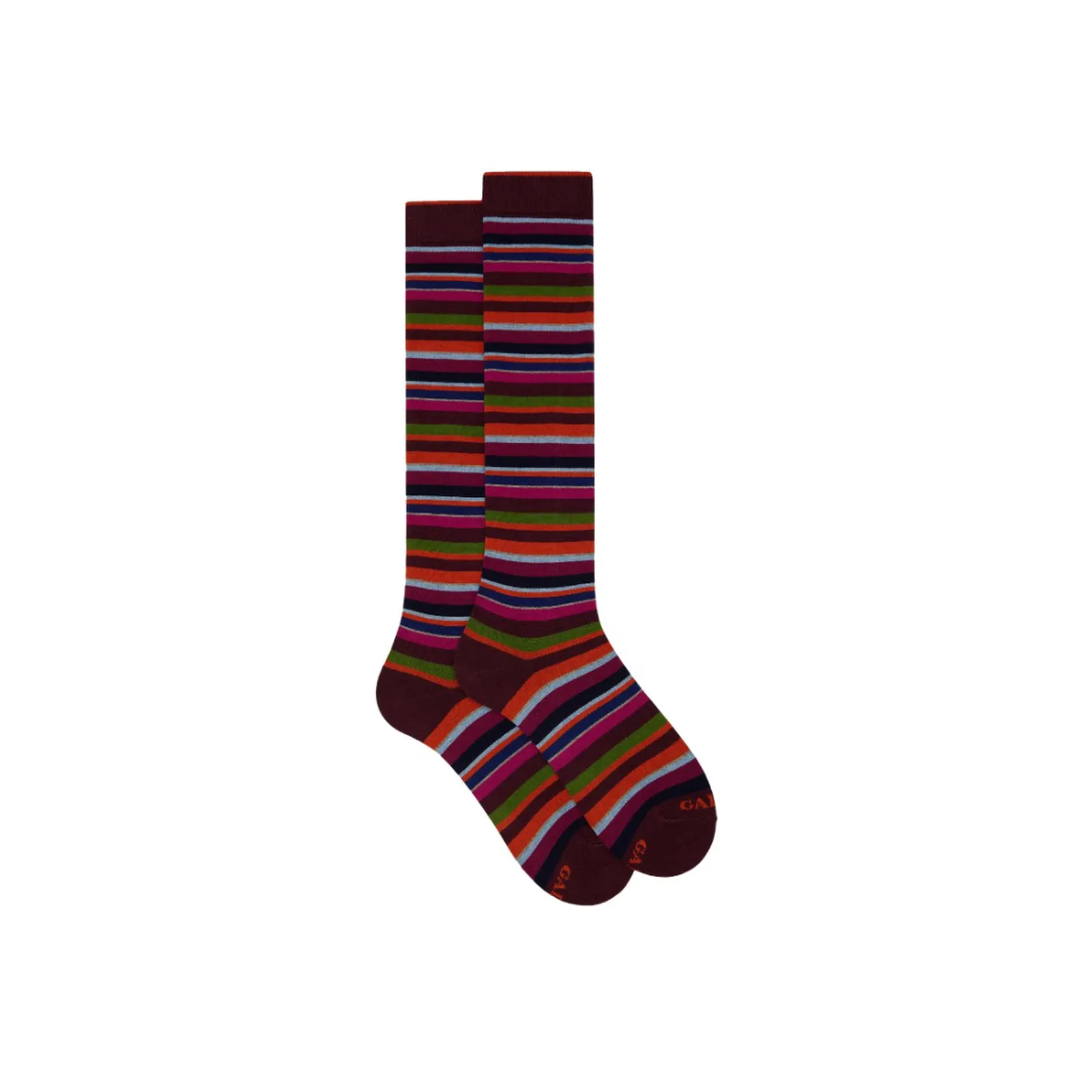 Gallo Calza Lunga Uomo In Cotone E Cashmere Fantasia Micro Riga Multicolor Ribes Ap102852 133858