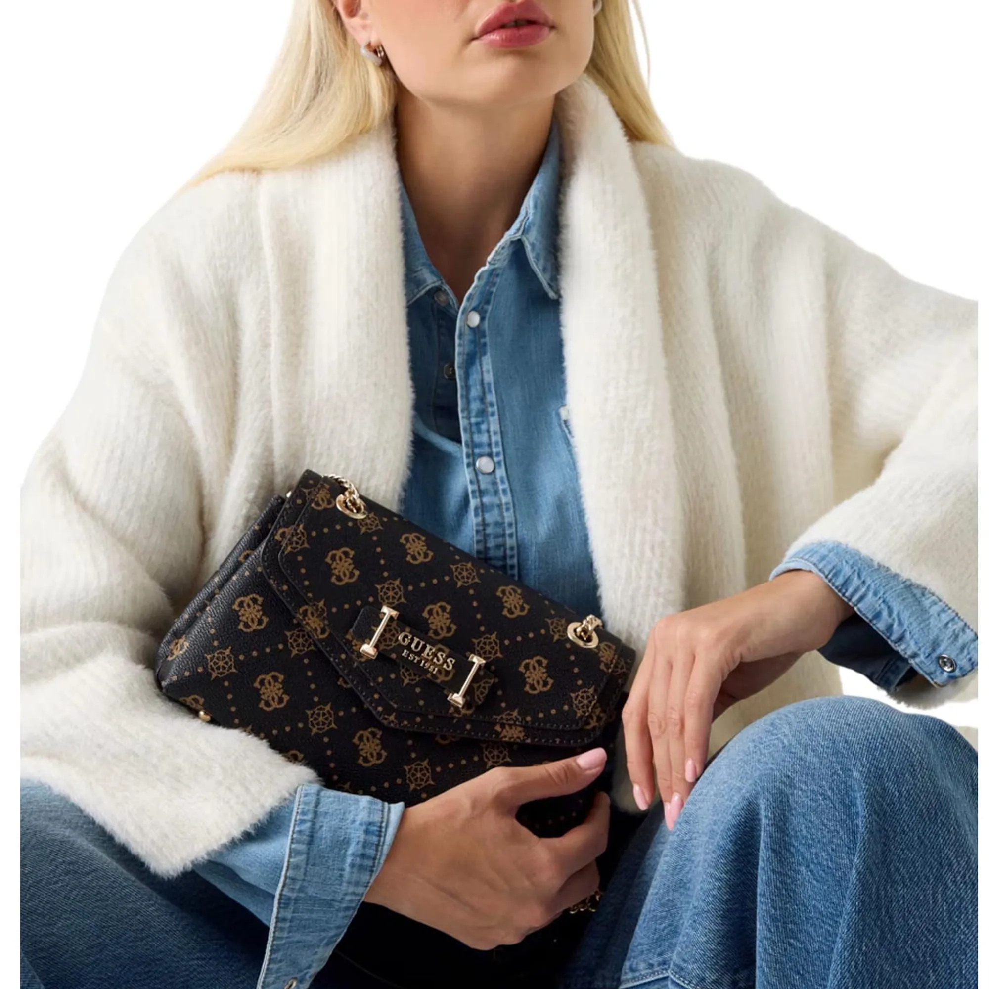 Guess Borsa A Spalla Silia Marrone Hwgp9890210 162570