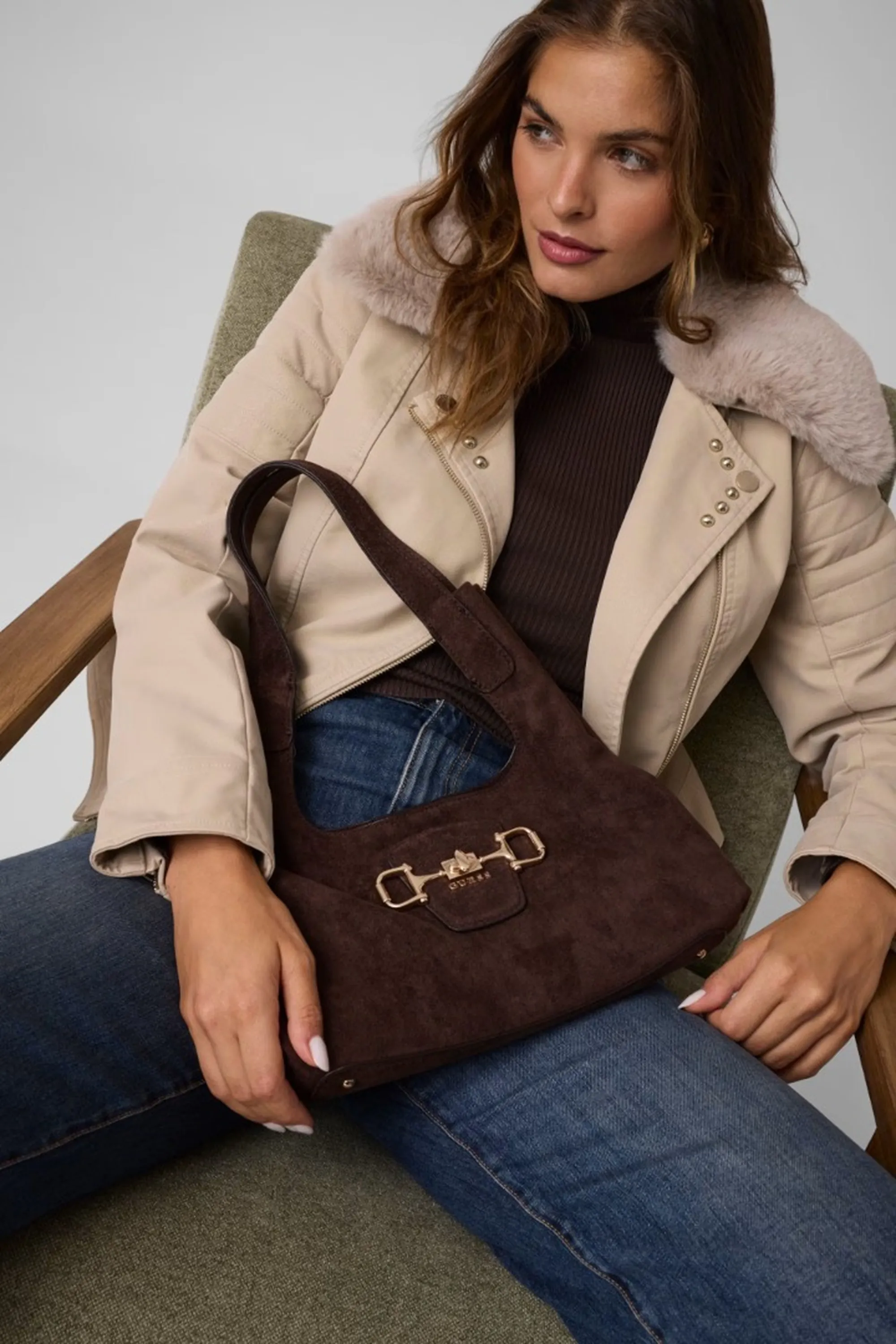 Guess B'Small Sunset Hobo Bag' Brown Hwsg2314010 195341