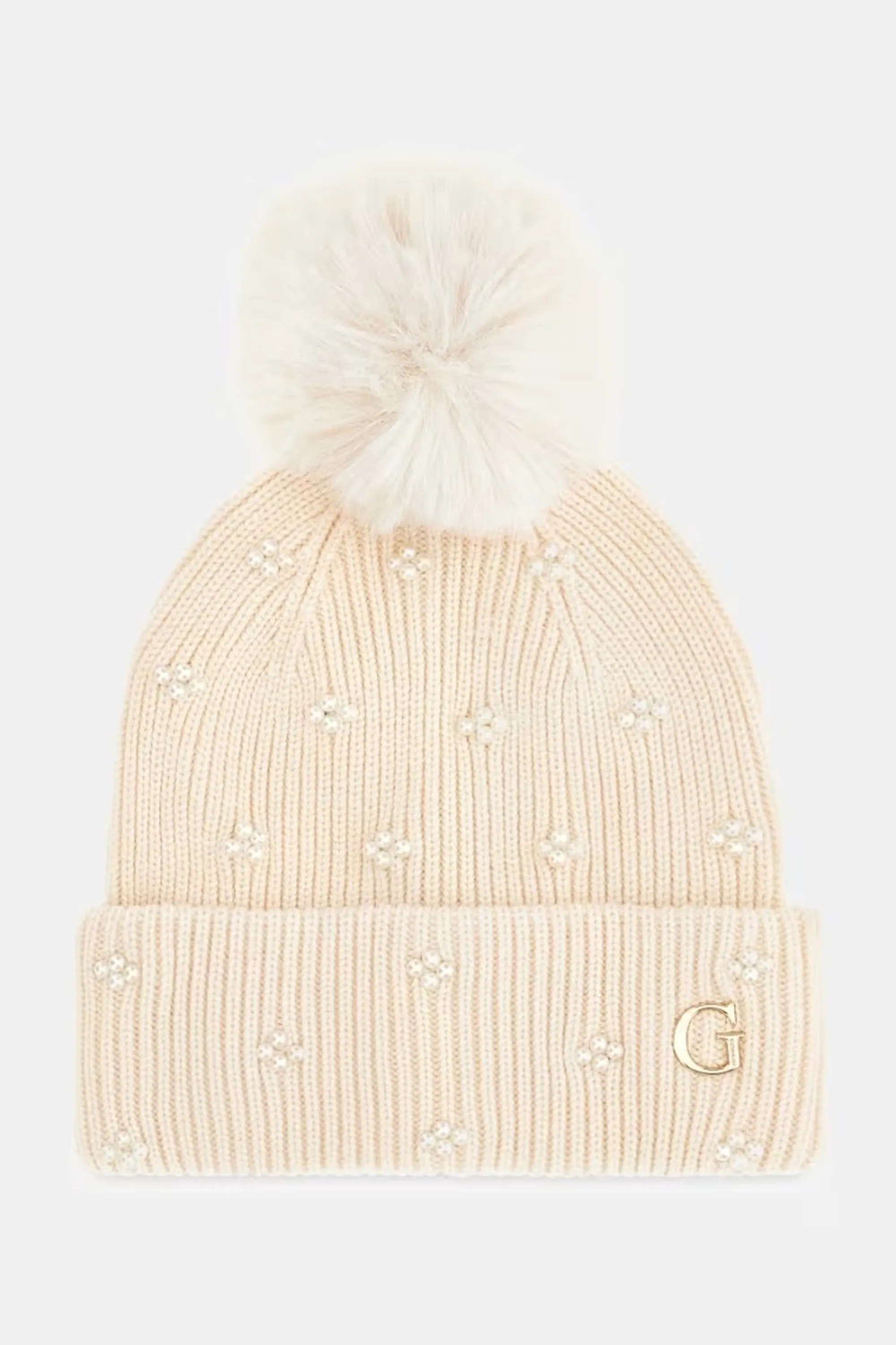 Guess Cappello Lavorato A Maglia Bianco Sporco Aw5635Vis01 193123