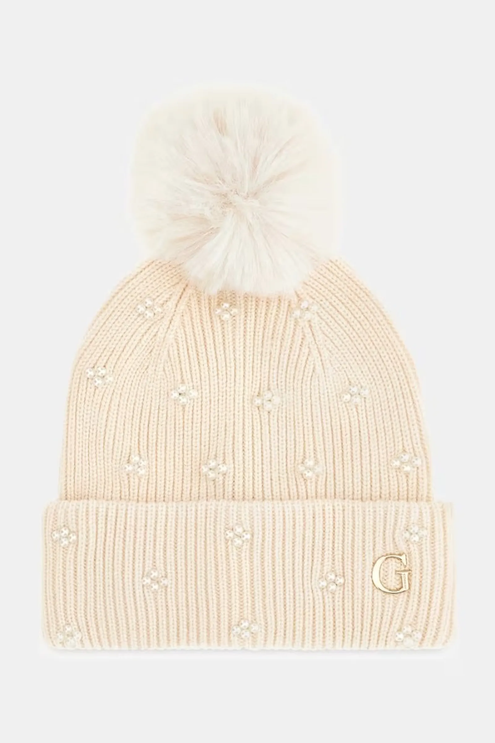 Guess Cappello Lavorato A Maglia Bianco Sporco Aw5635Vis01 193123