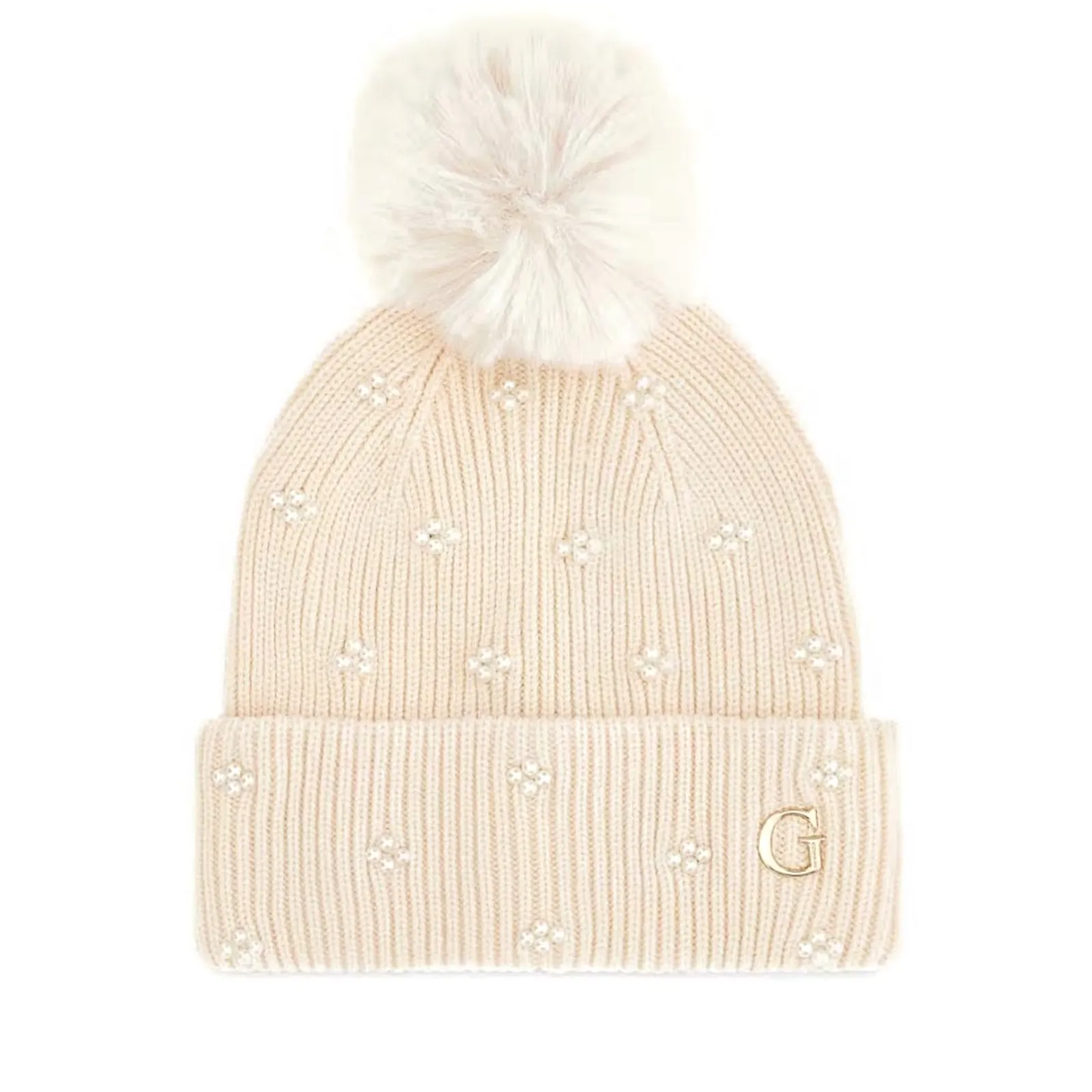 Guess Cappello Lavorato A Maglia Bianco Sporco Aw5635Vis01 194769