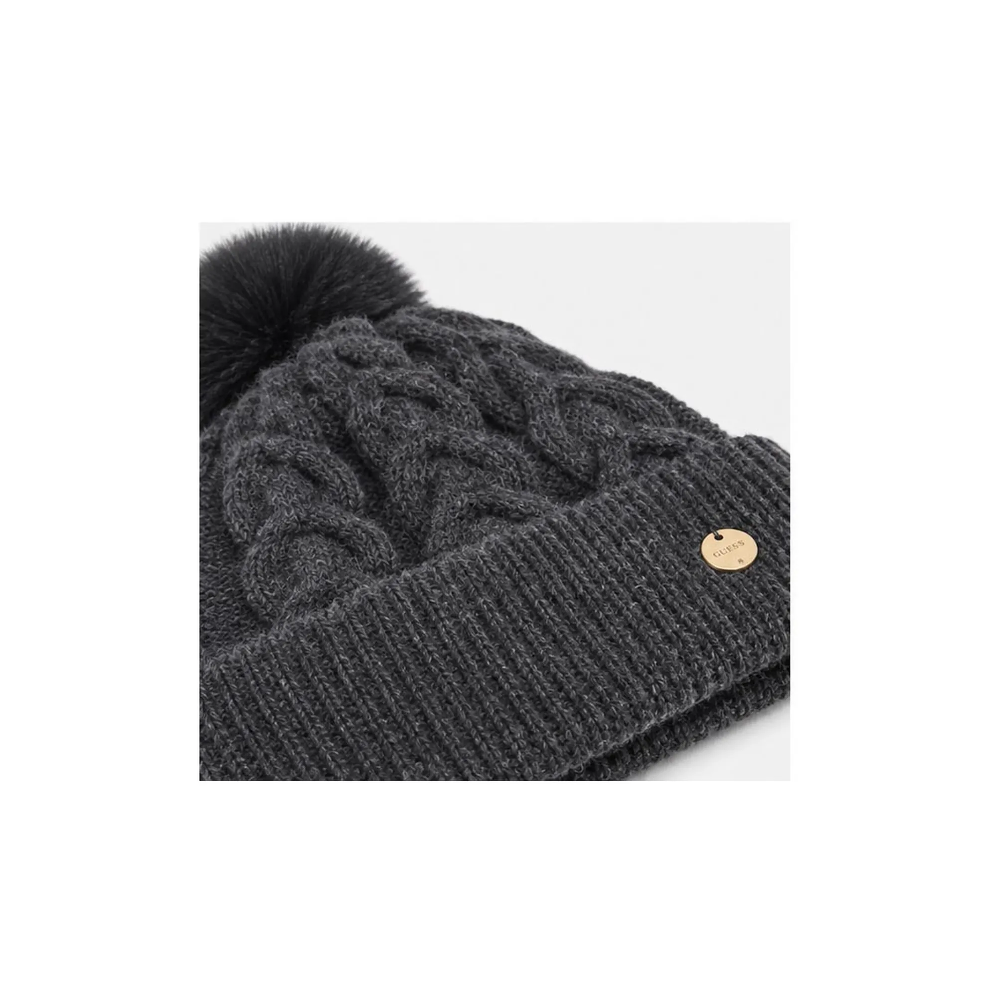 Guess Cappello Lavorato A Maglia Grigio Scuro Aw5676Pol01 193119
