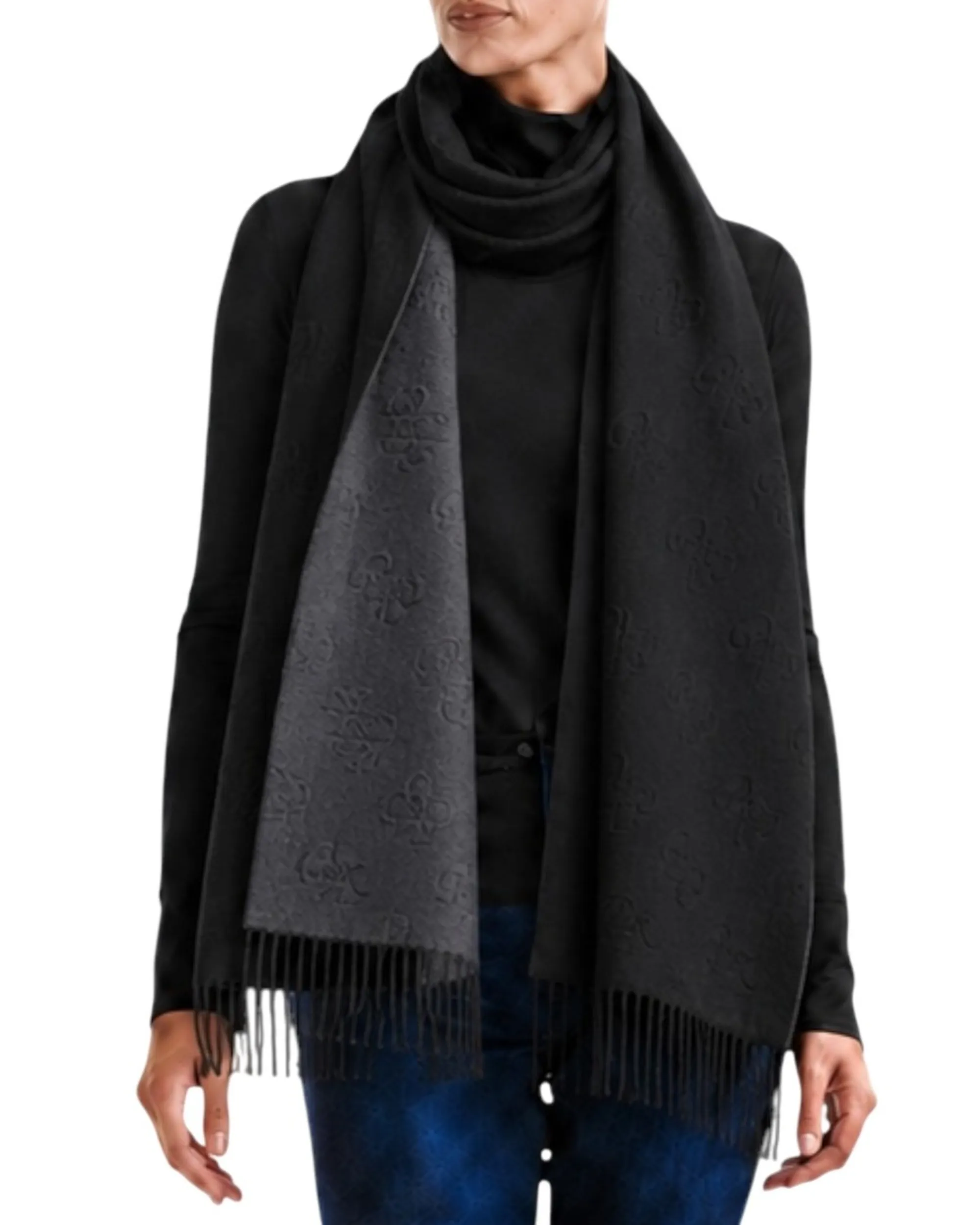 Guess B'Guess Logo Scarf' Black Aw5675Pol03 187154